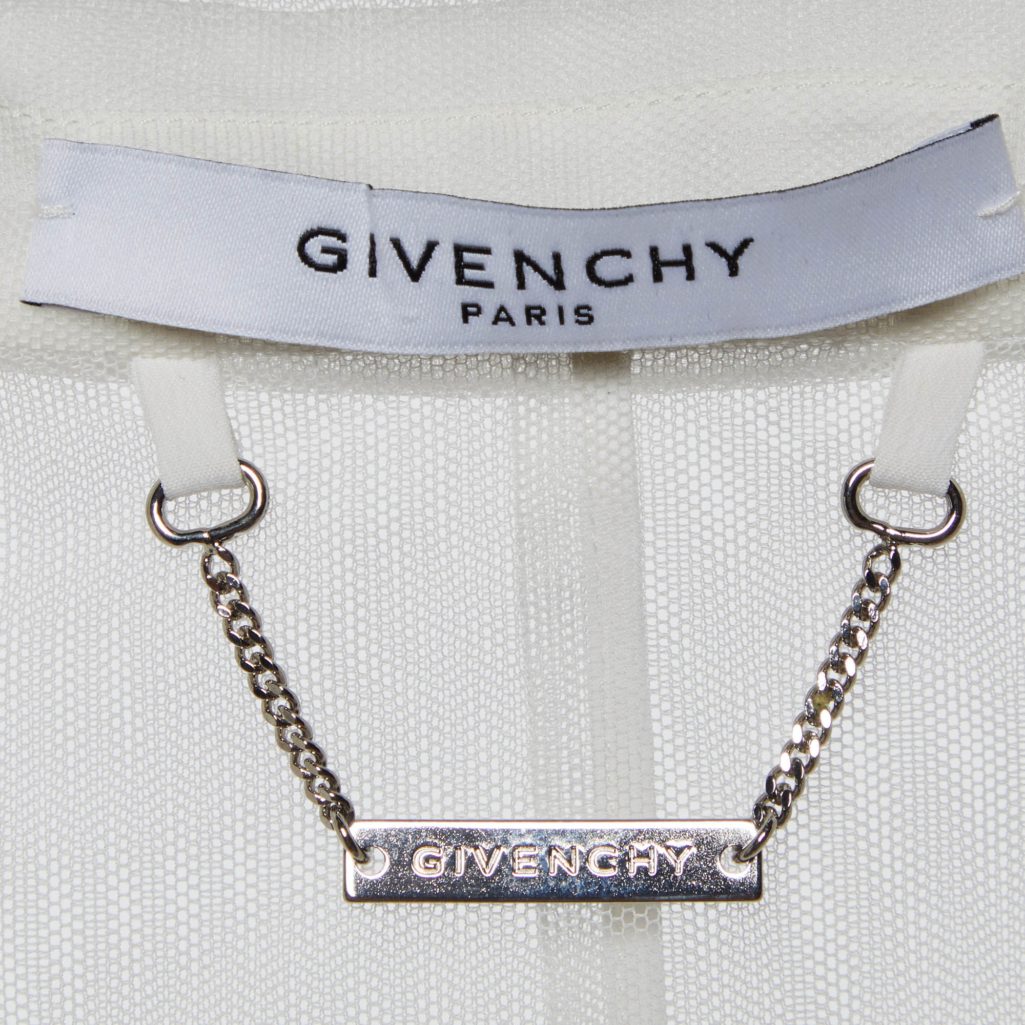 Givenchy White Mesh Sleeveless Jacket S