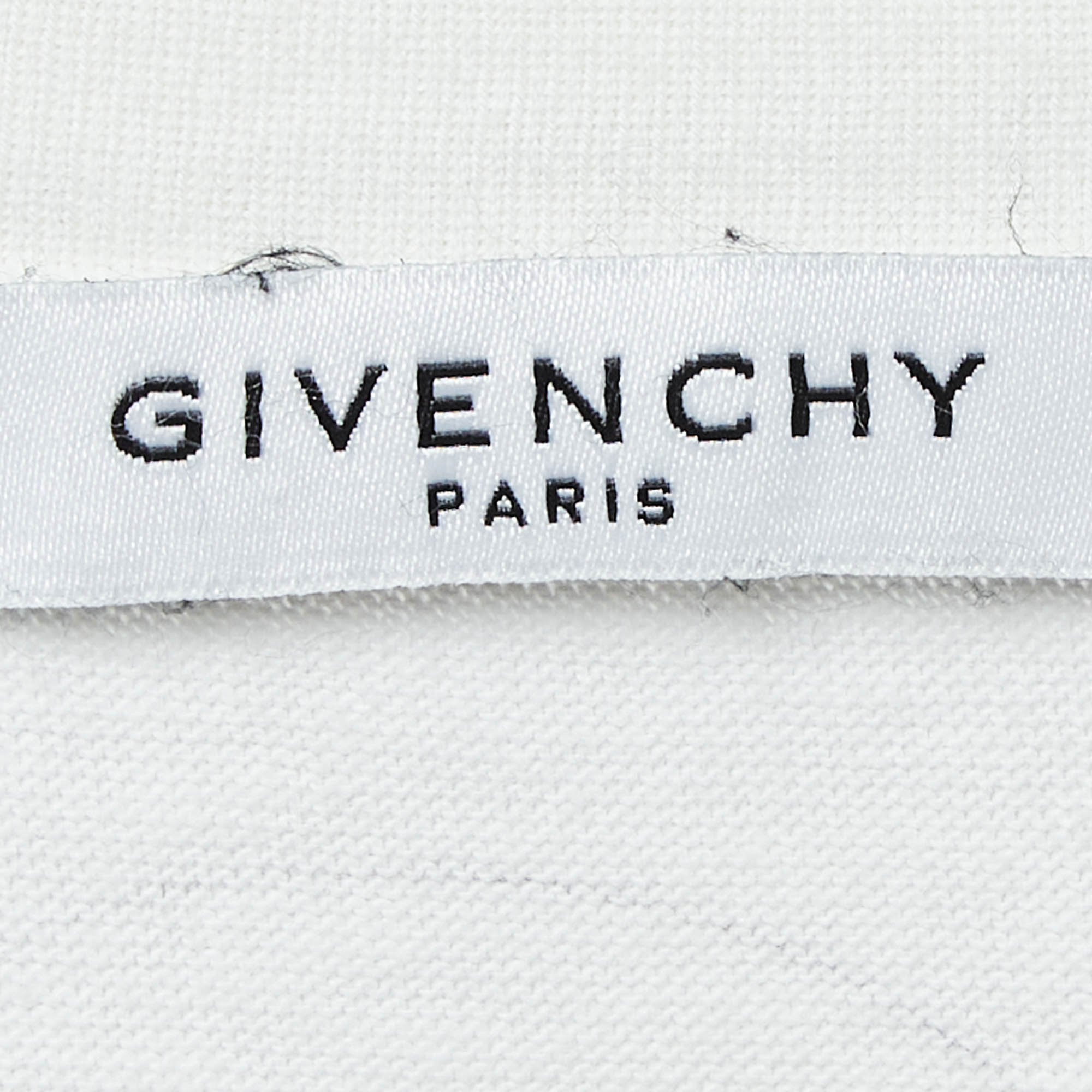 Givenchy White Goat Print Cotton Knit Crew Neck T-Shirt XS