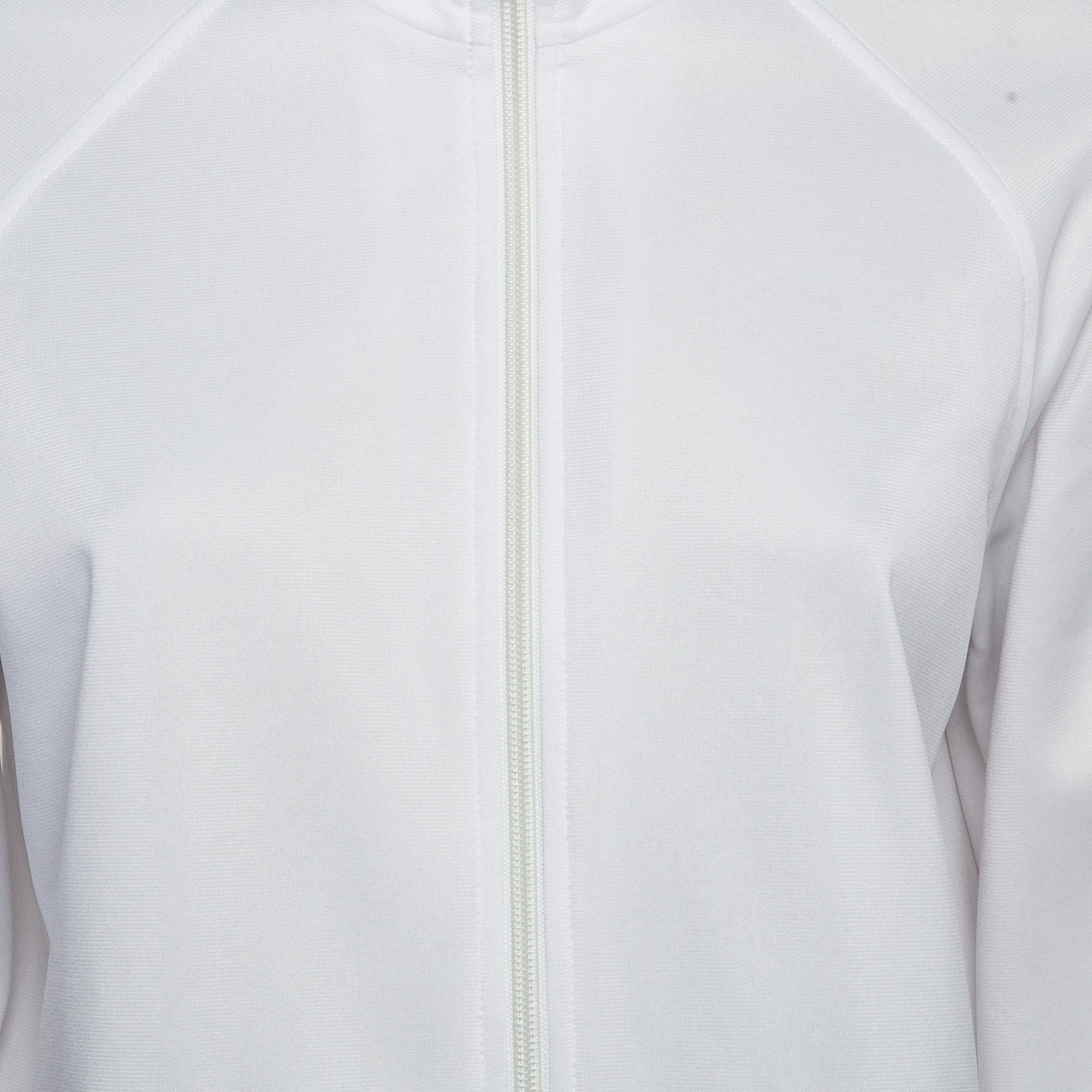 Givenchy White Metallic Logo Print Jersey Jacket L