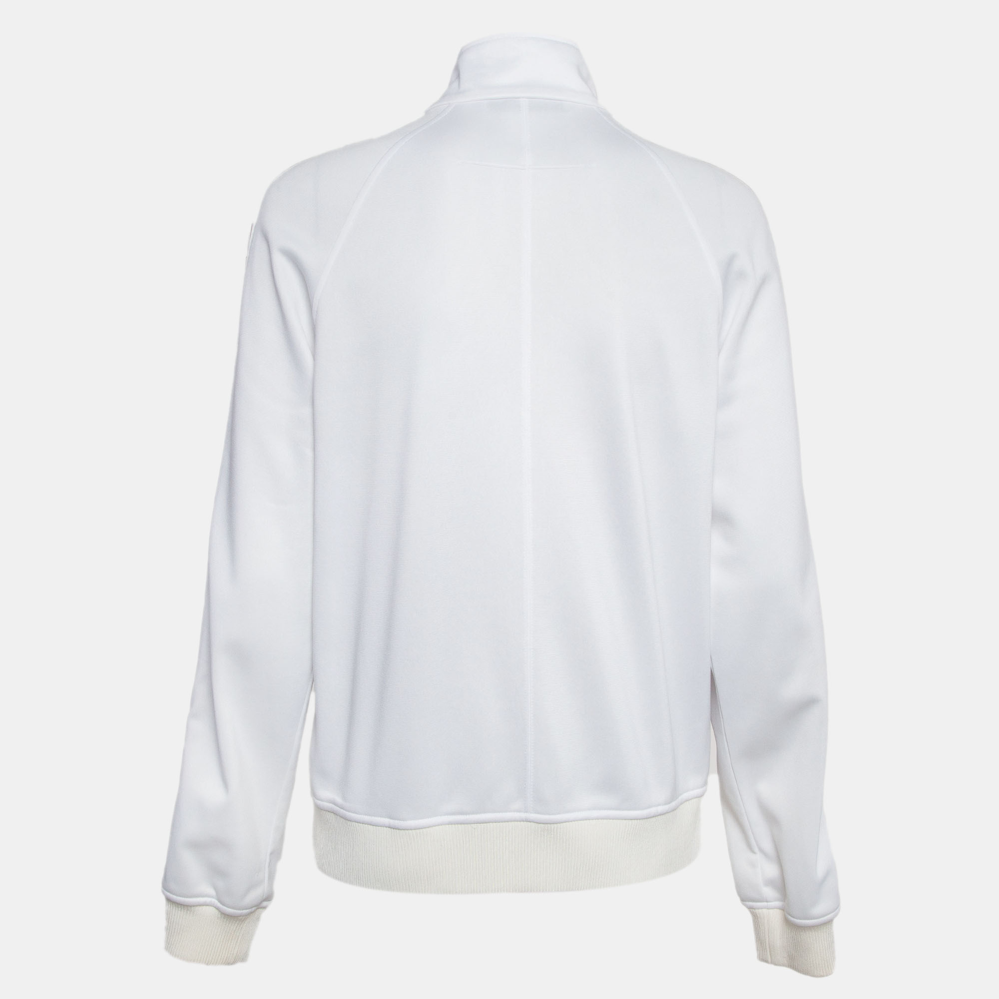 Givenchy White Metallic Logo Print Jersey Jacket L