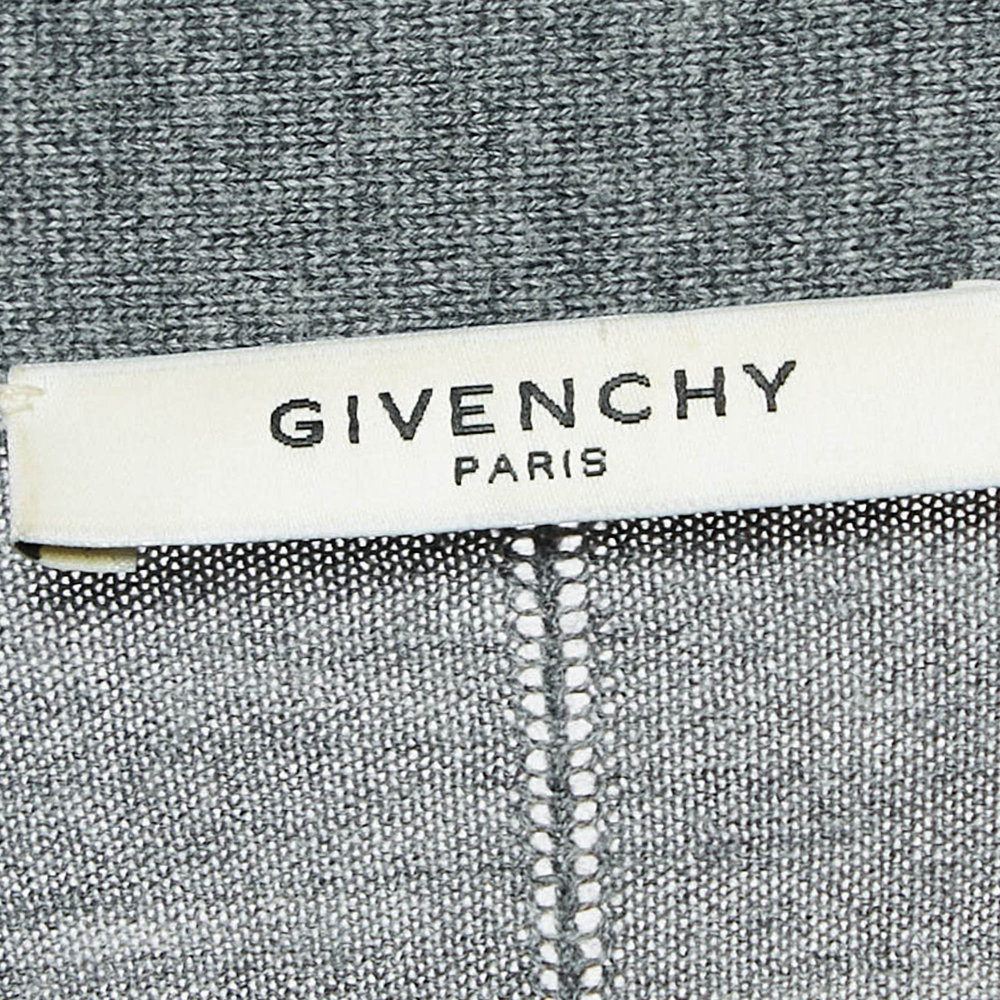 Givenchy Grey Wool Open Front Long Cardigan XS