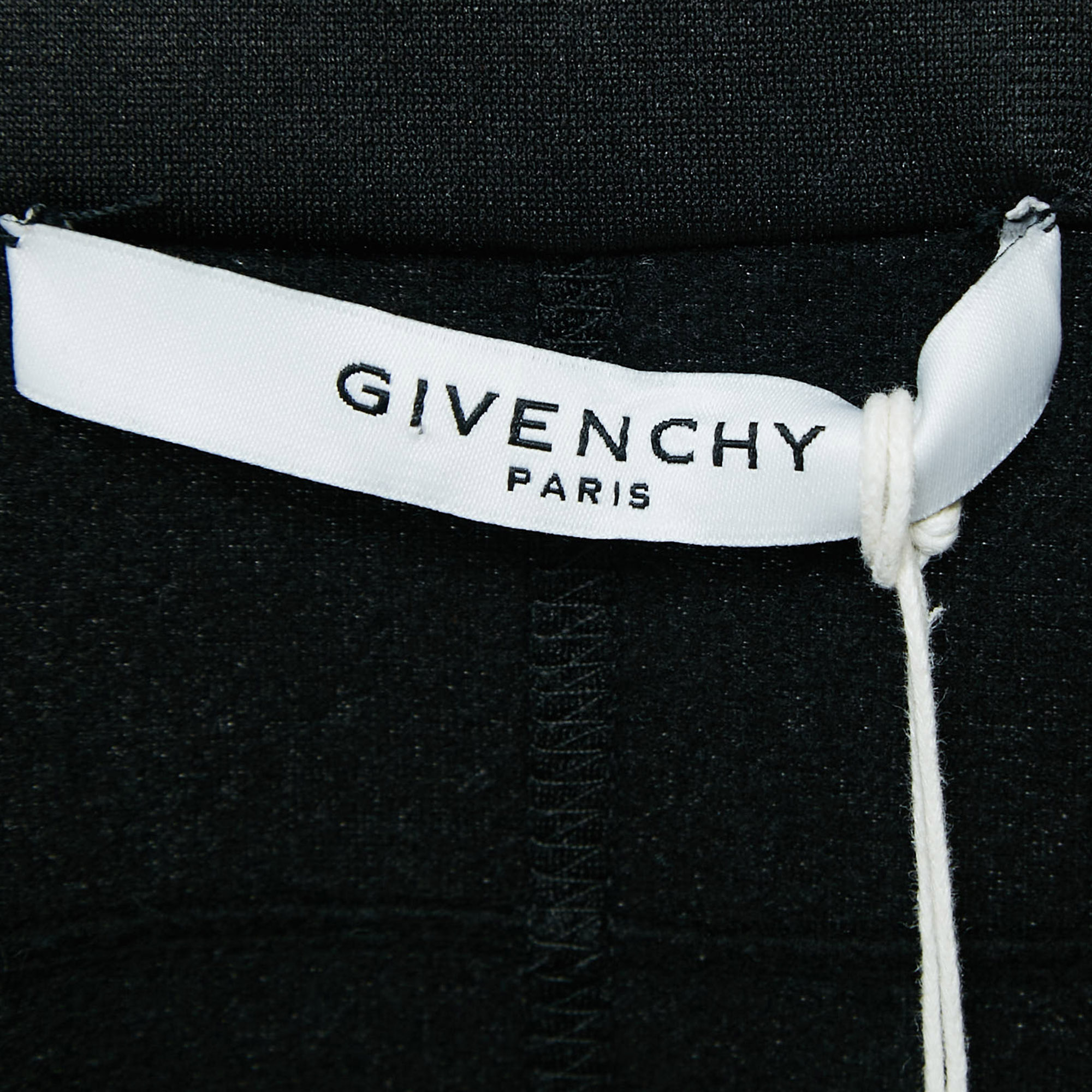 Givenchy Black Synthetic Logo Embroidered Collar Zip Front Jacket M