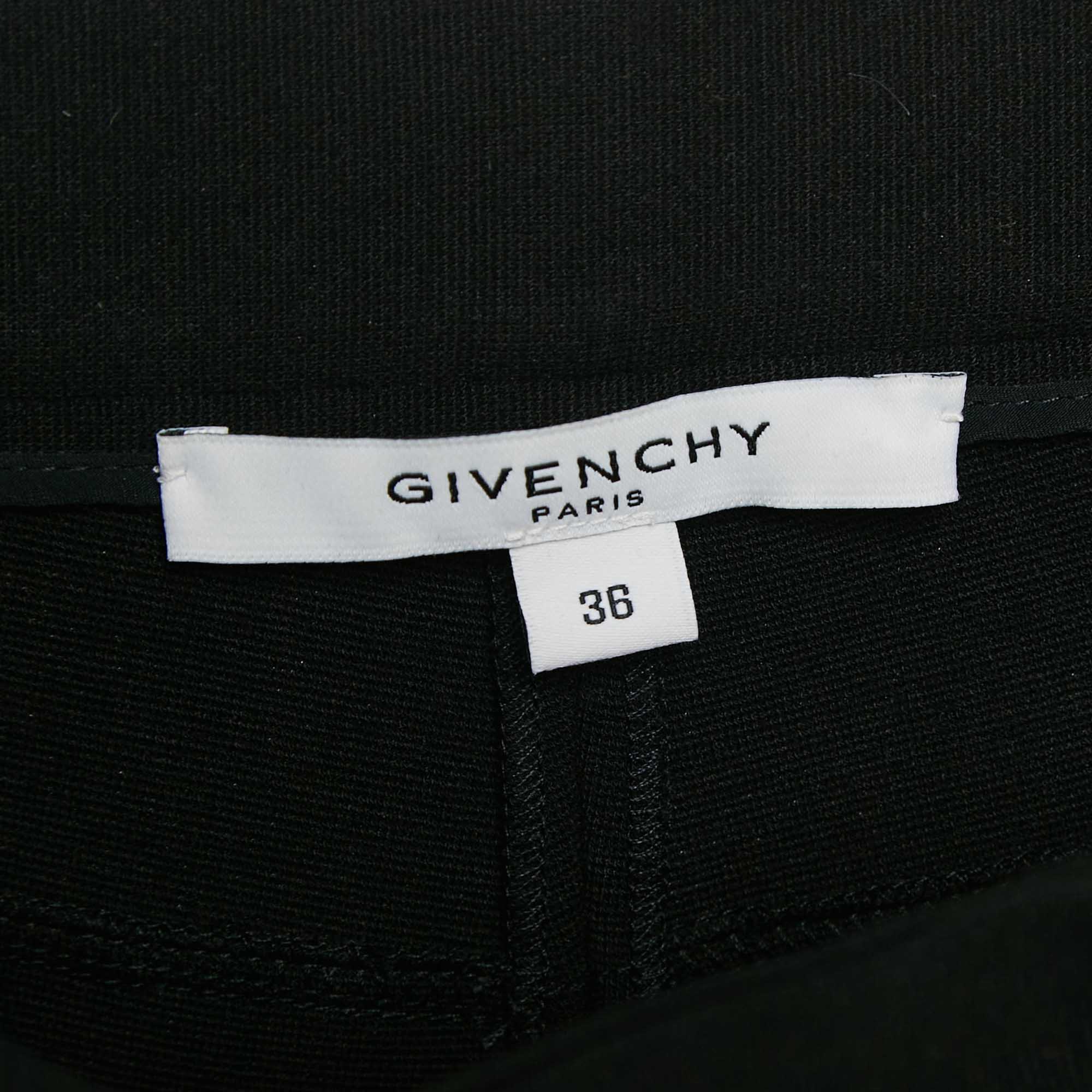 Givenchy Black Stretch Knit Zip Detail Leggings M