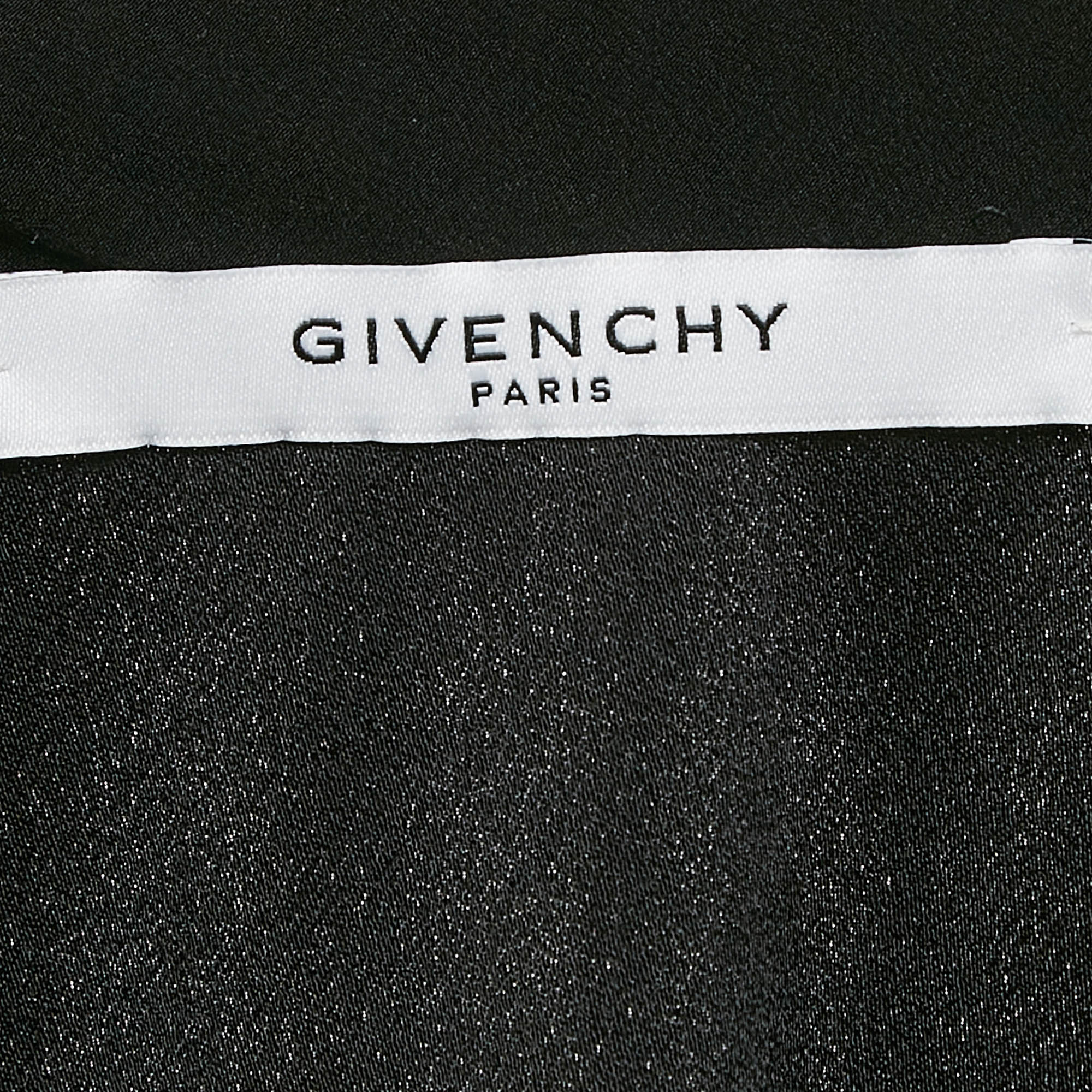 Givenchy Black Crepe Logo Scarf Bow Tie Shift Dress S