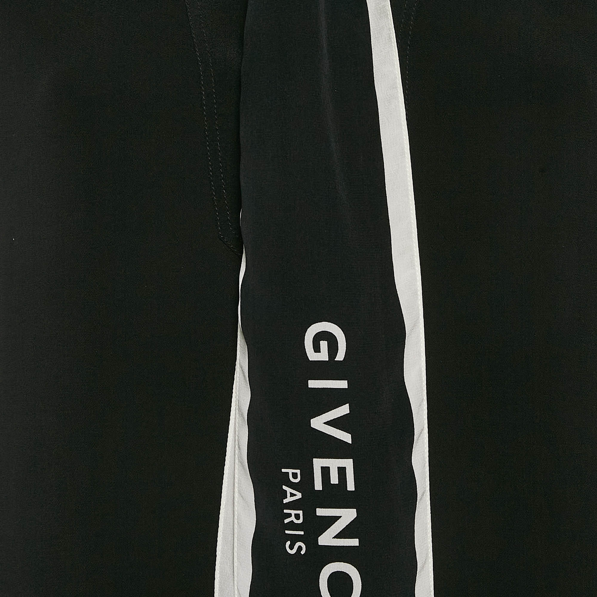 Givenchy Black Crepe Logo Scarf Bow Tie Shift Dress S