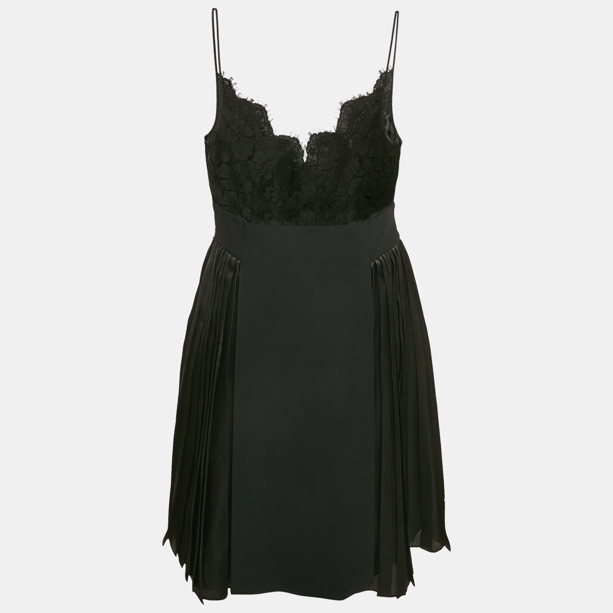 Givenchy Black Lace and Satin Pleated Dress and Sequined Knit Skirt Set S/M
Givenchy Black Lace and Satin Pleated Dress and Sequined Knit Skirt Set S/M