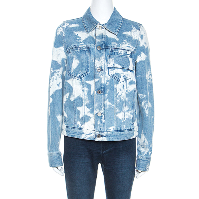 Givenchy Blue Bleached Stars Denim Jacket M