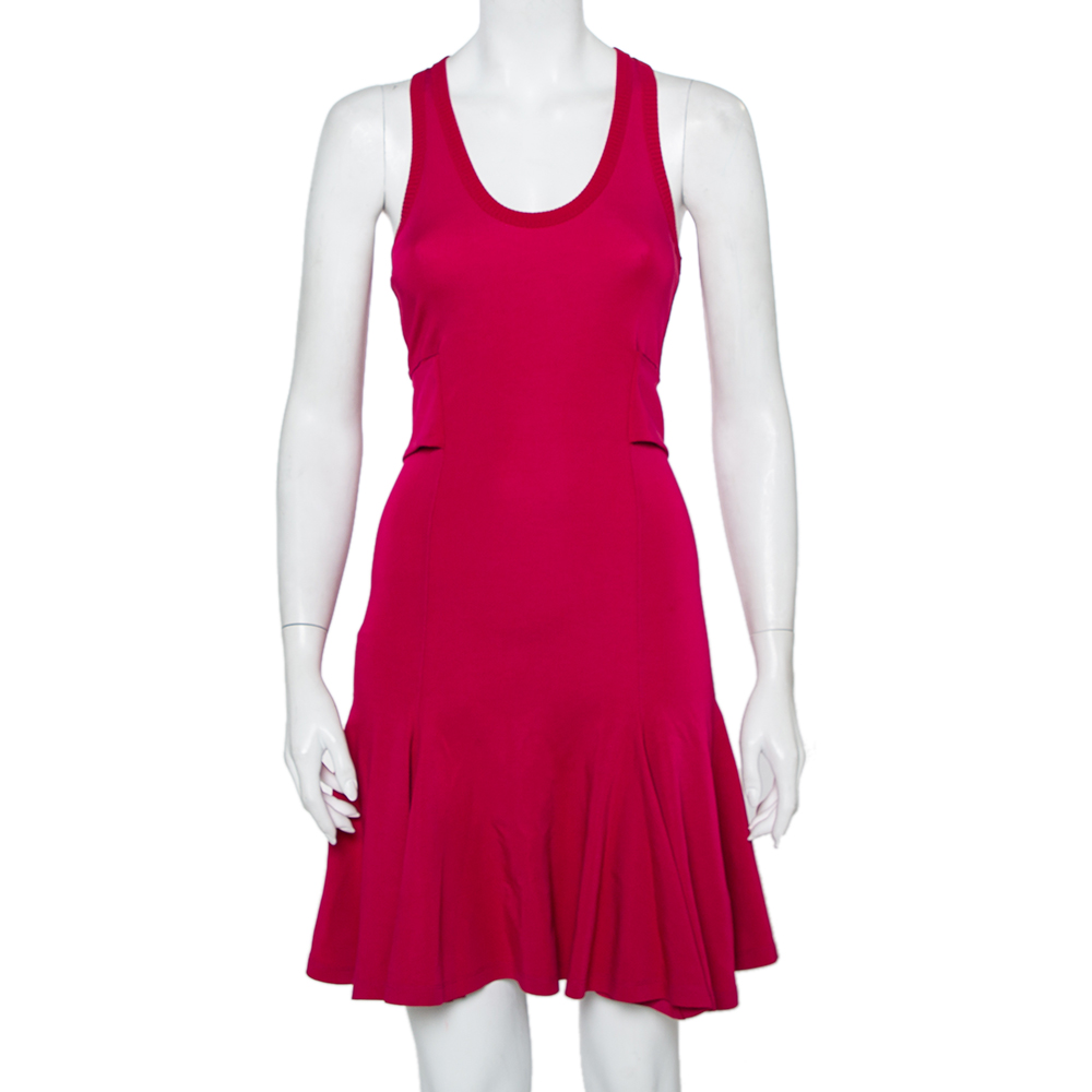 Givenchy Fuschia Pink Jersey Sleeveless Banded Fit & Flare Dress S