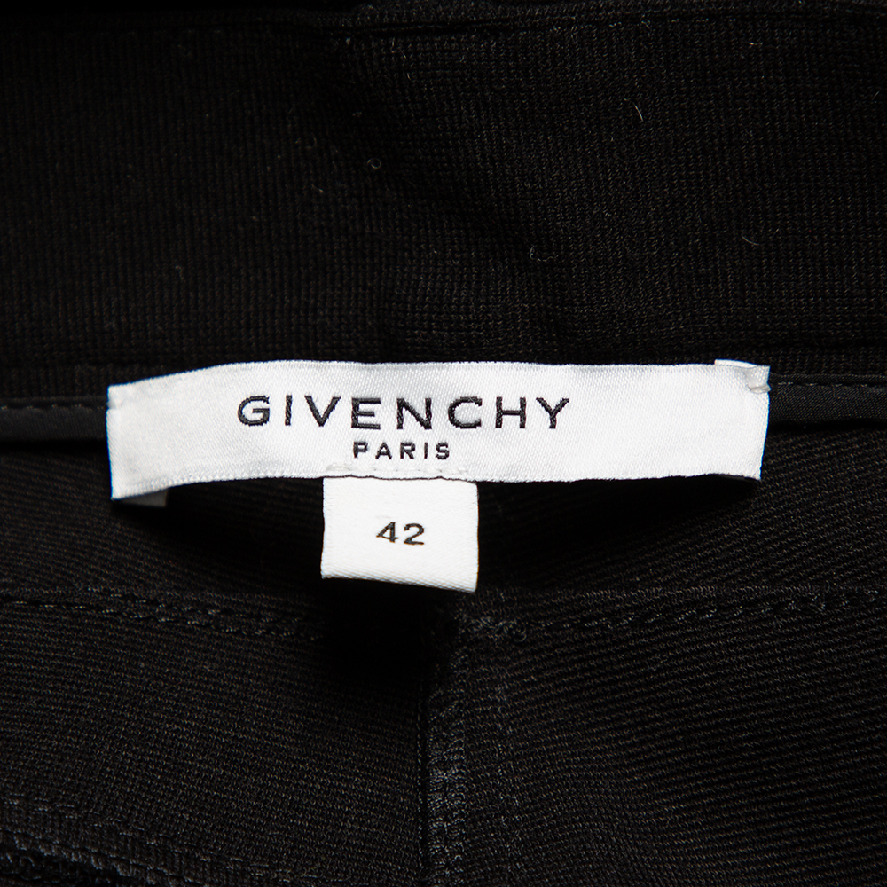 Givenchy Black Knit Zip Front Leggings M