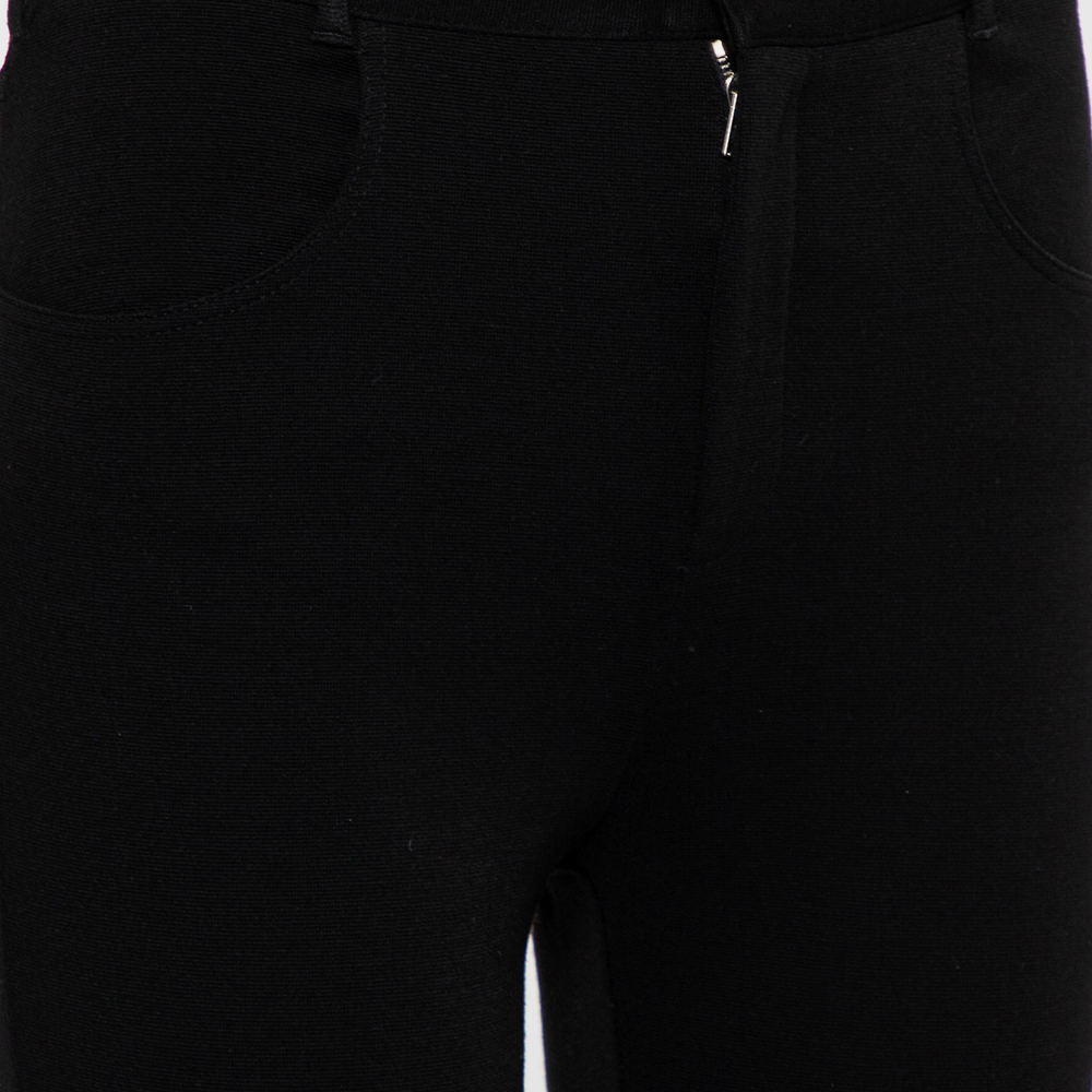 Givenchy Black Knit Zip Detail Leggings M