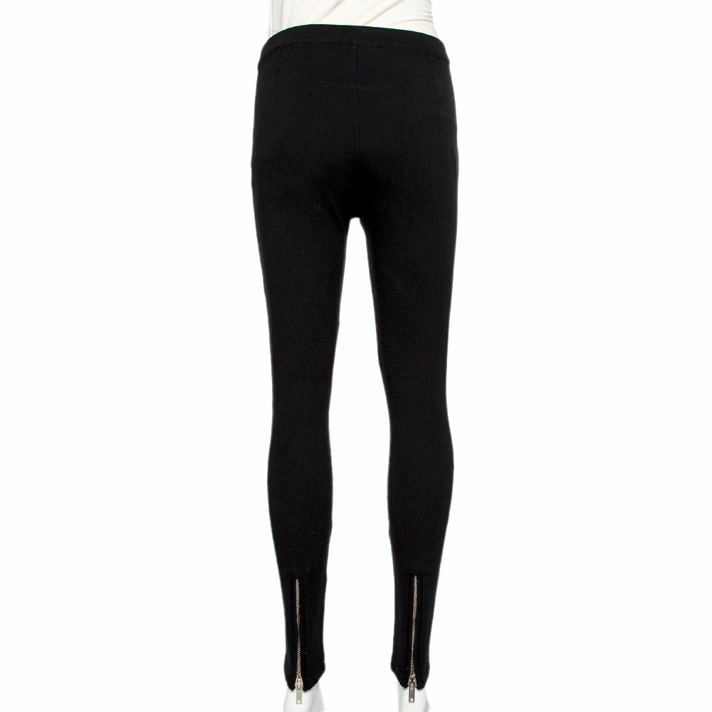 Givenchy Black Knit Side Strip Detail Leggings M