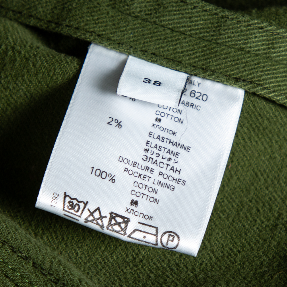 Givenchy Olive Green Cotton Detachable Collar Single Breasted Jacket M