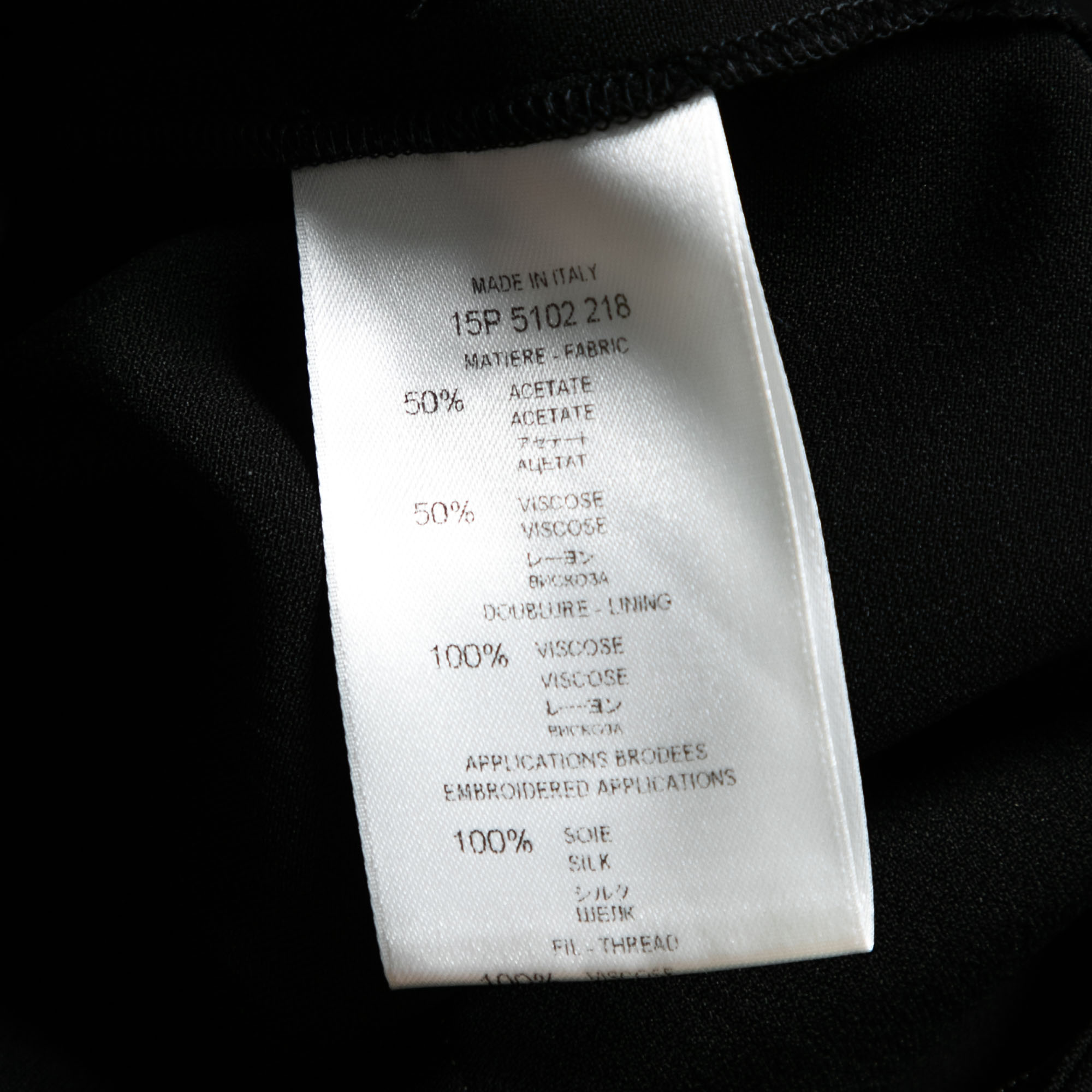 Givenchy Black Crepe & Printed Satin Inset Detailed Pants M