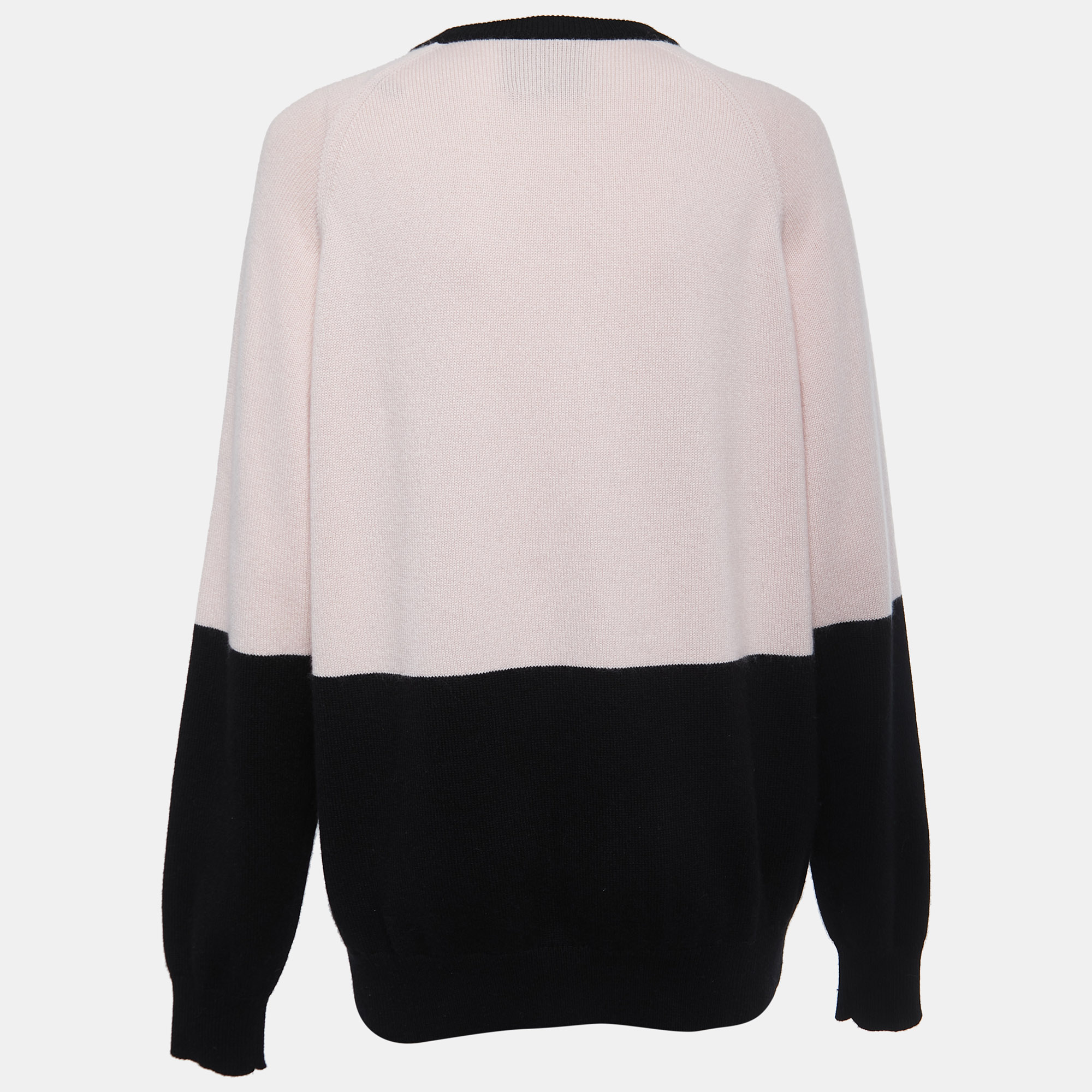 

Givenchy Pink/Black Logo Patterned Cashmere Crew Neck Sweater