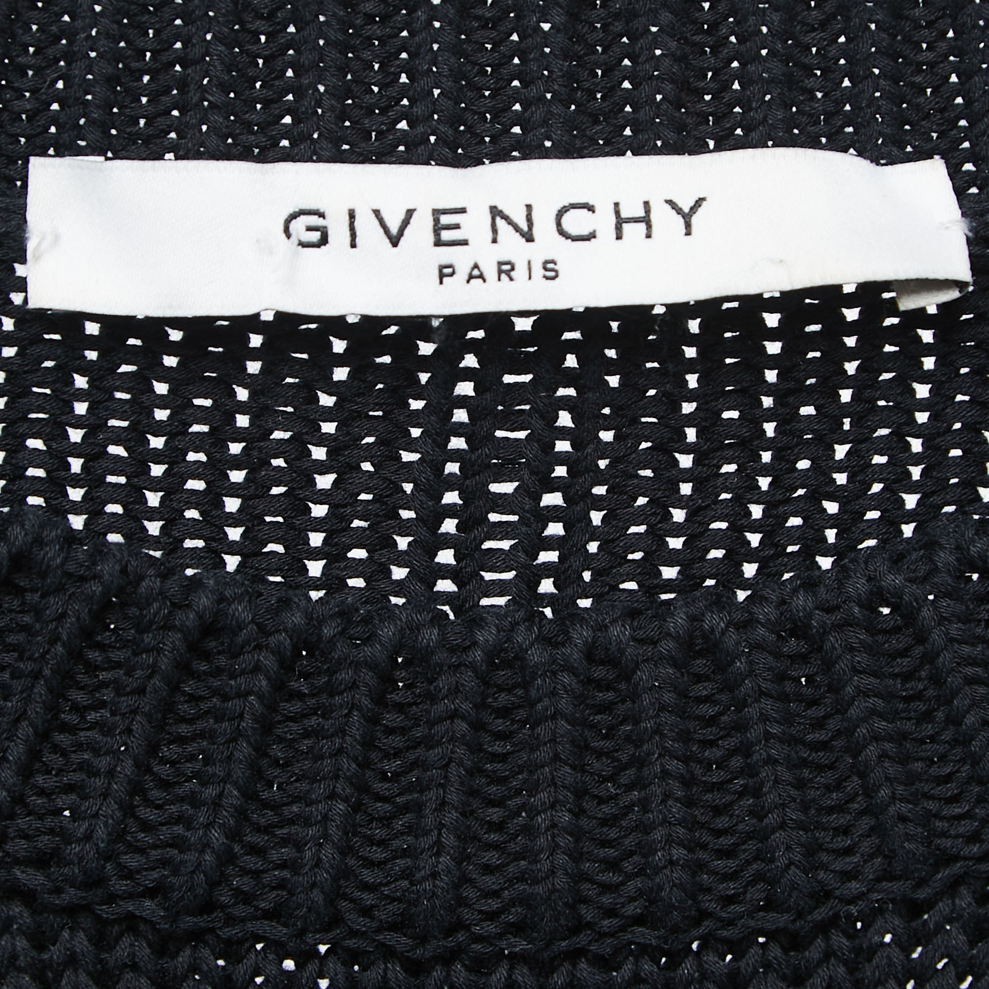 Givenchy Black I Feel Love Cotton Knit Crew Neck Jumper S