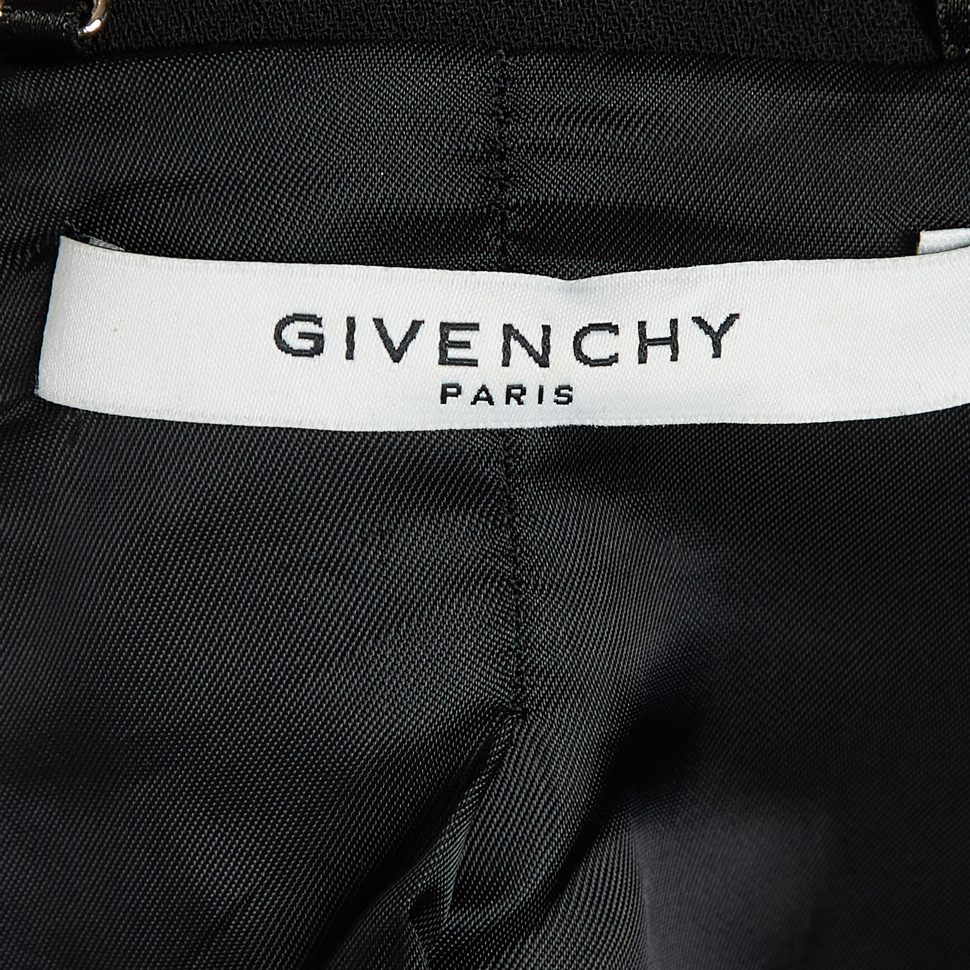 Givenchy Black Wool Single Breasted Tiered Mid-Length Coat L