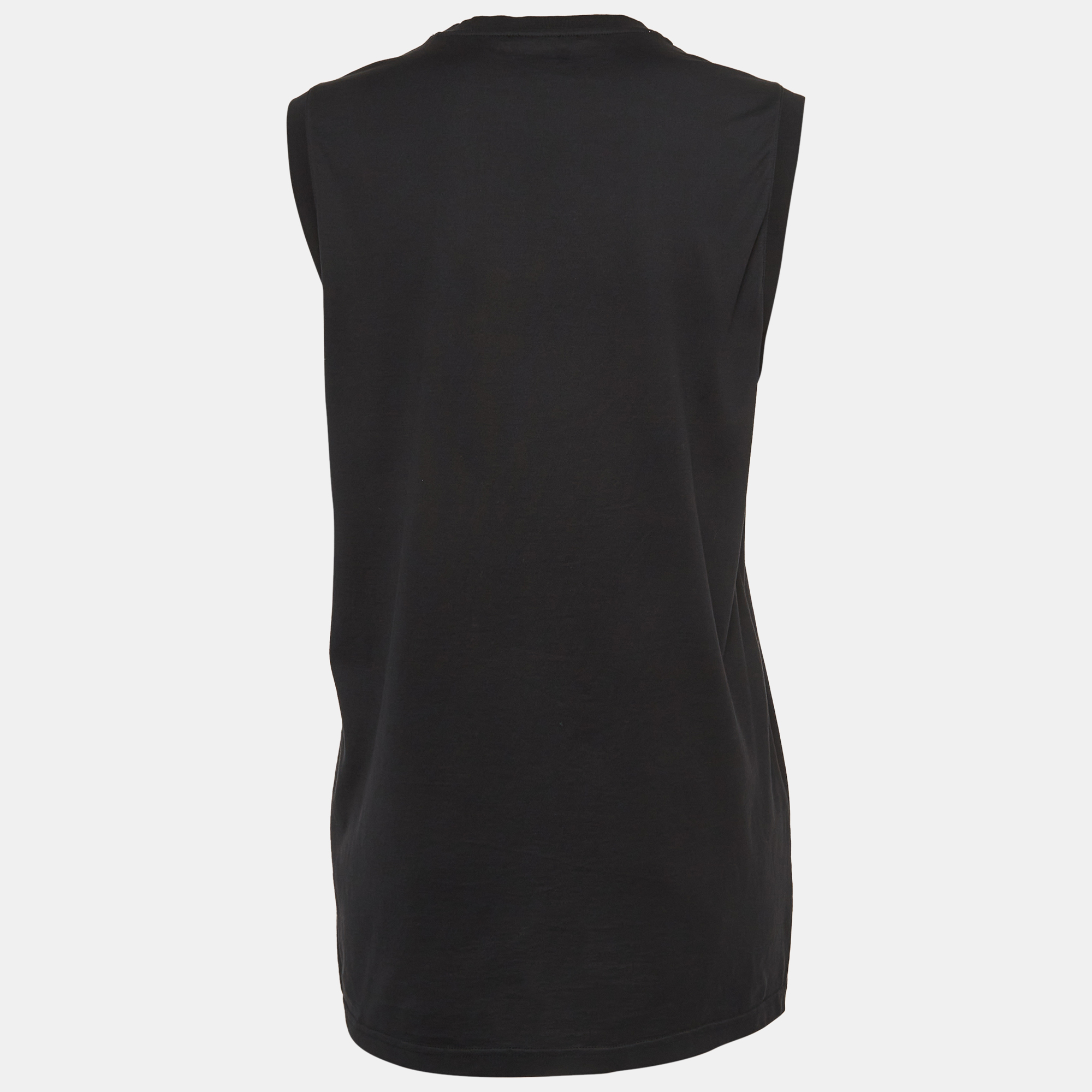 Givenchy Black Printed Cotton Knit Tank Top XS