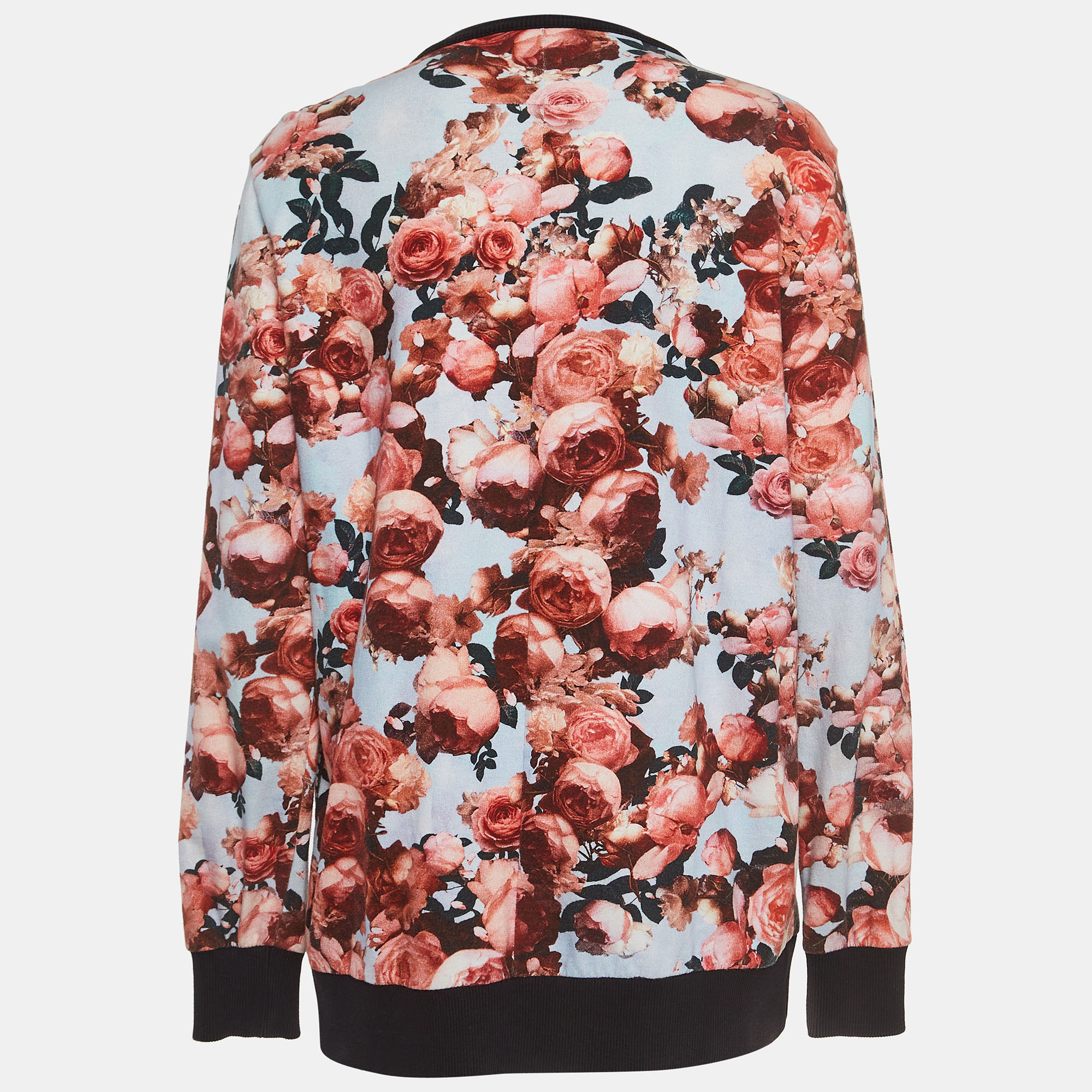 Givenchy Multicolor Roses And Birds Of Paradise Cotton Knit Sweatshirt S