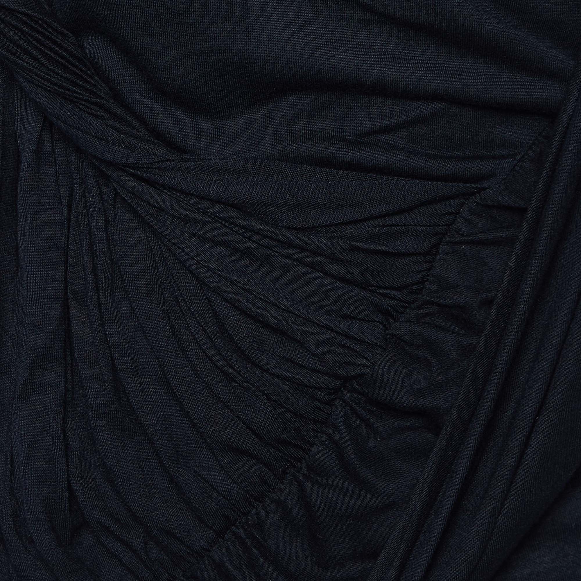 Givenchy Black Jersey Draped Sleeveless Top S