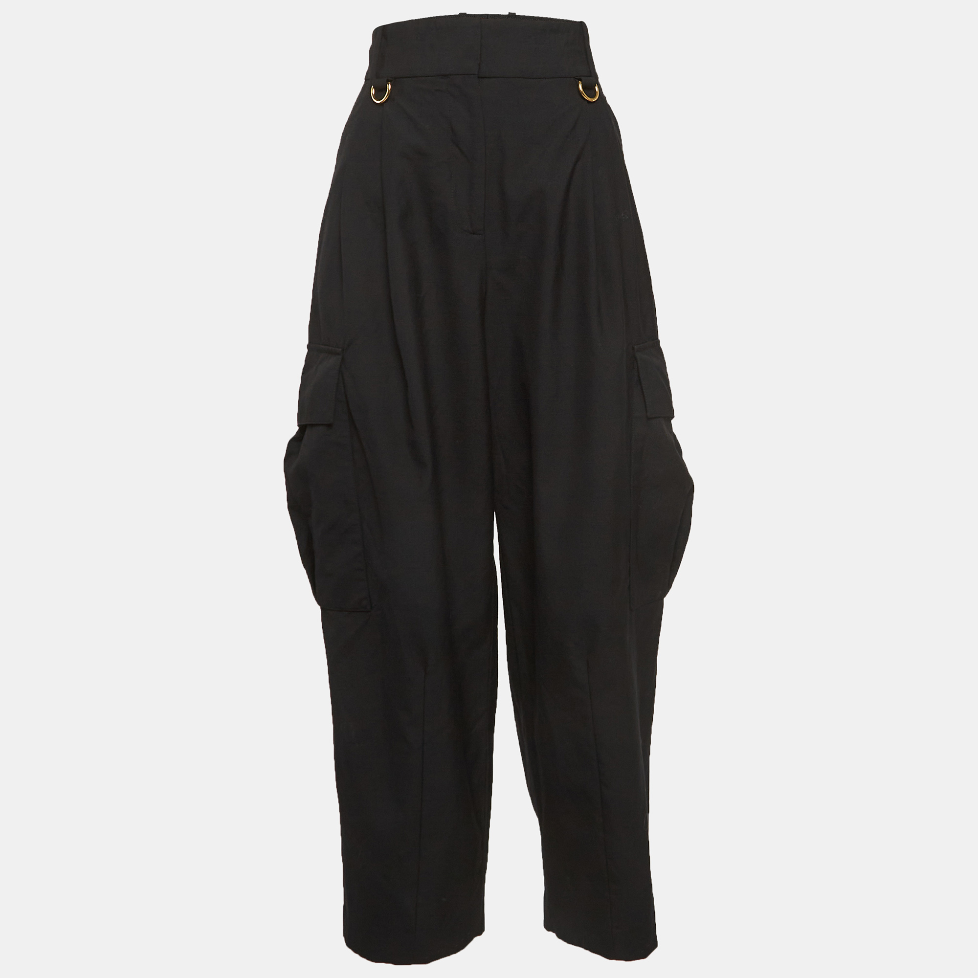 Givenchy black wool tapered cargo pants m