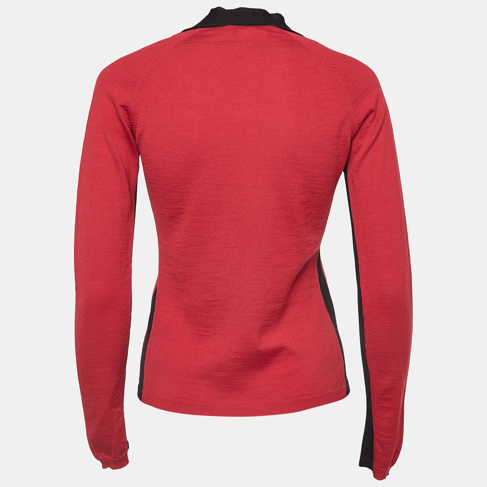 Givenchy Red/Black Jersey Colorblock Sweatshirt S