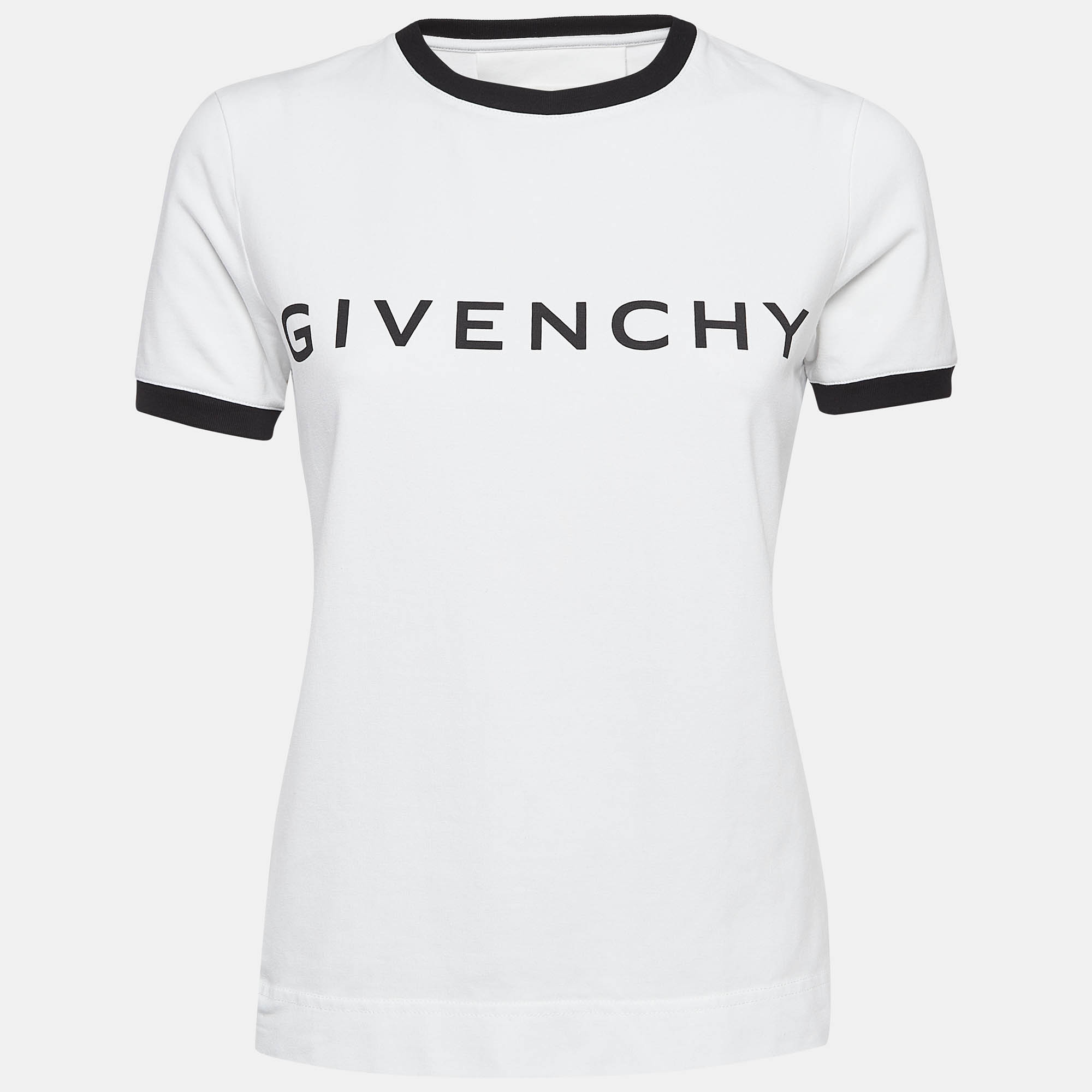 

Givenchy White Logo Print Cotton Jersey T-Shirt