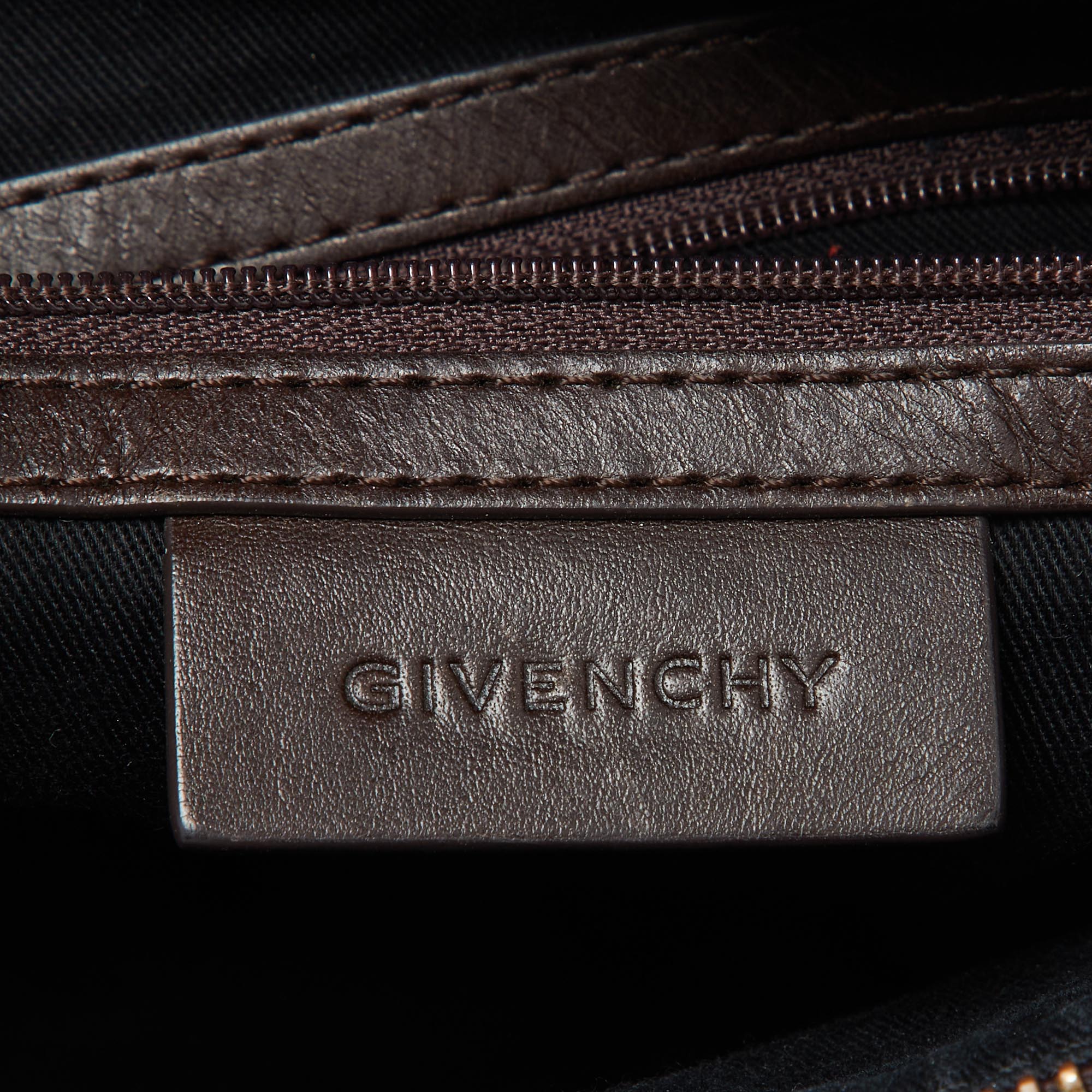 Givenchy Grey/Dark Brown Monogram Coated Canvas And Leather Hobo