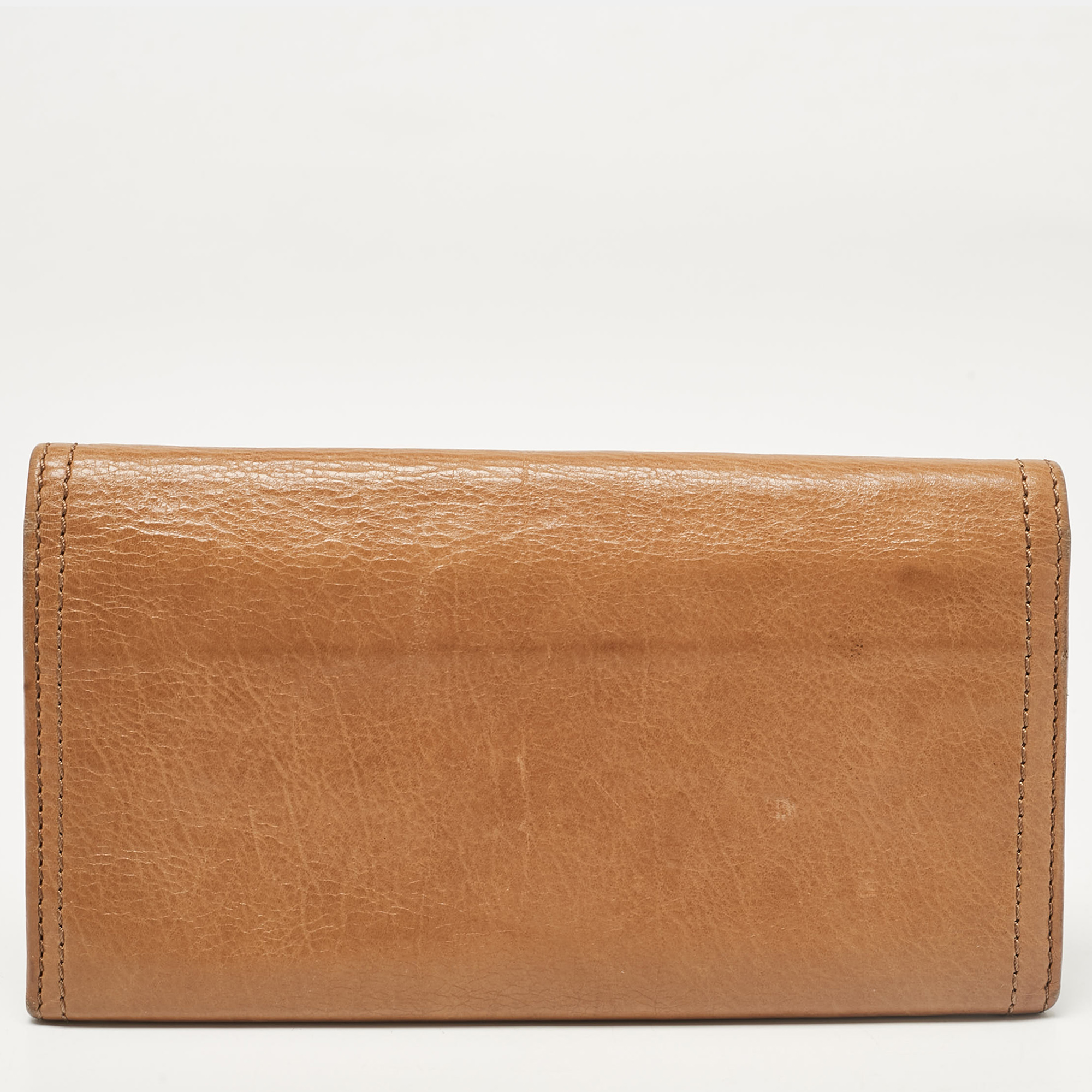 Givenchy Brown Leather Front Zip Continental Wallet