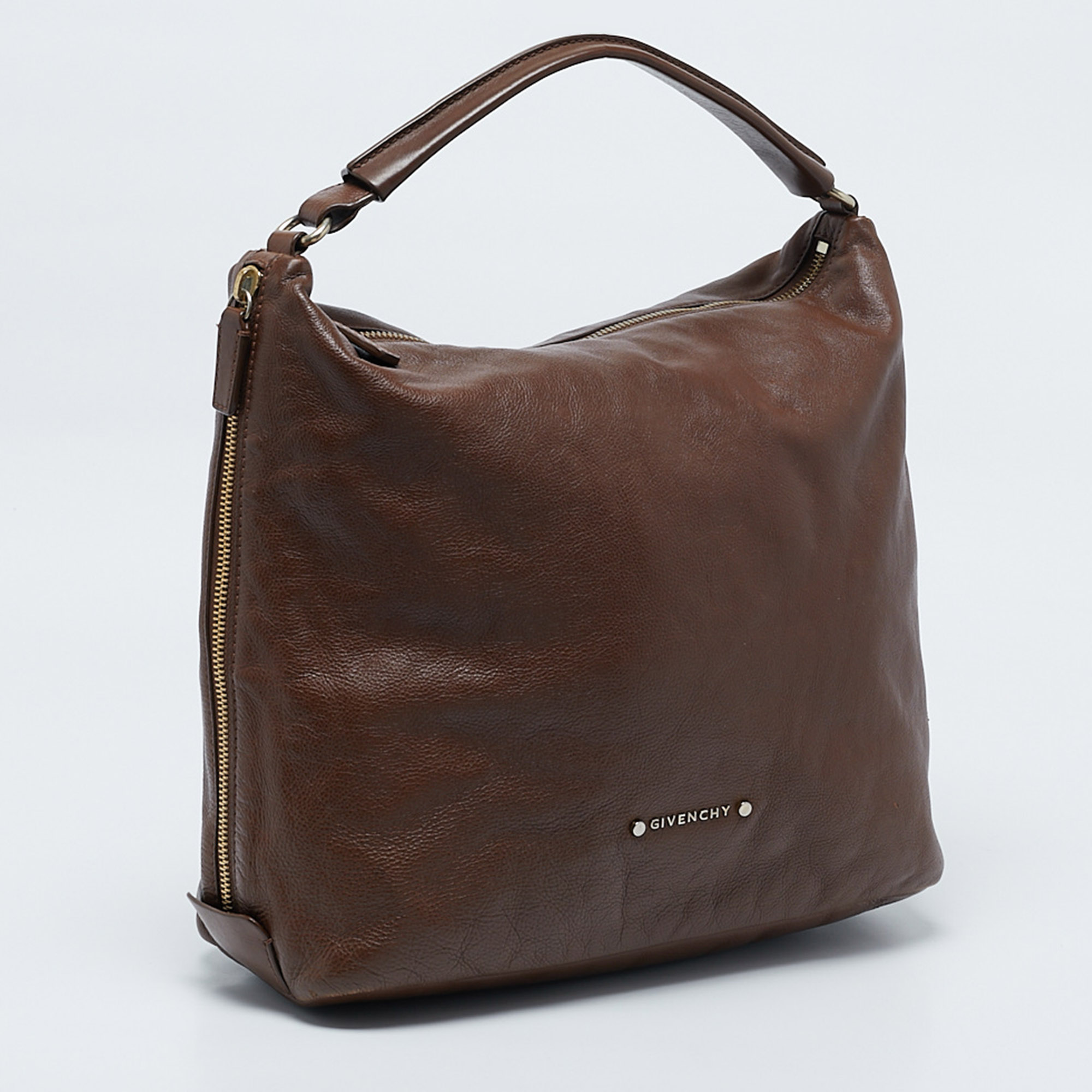 Givenchy Brown Leather Side Zip Hobo