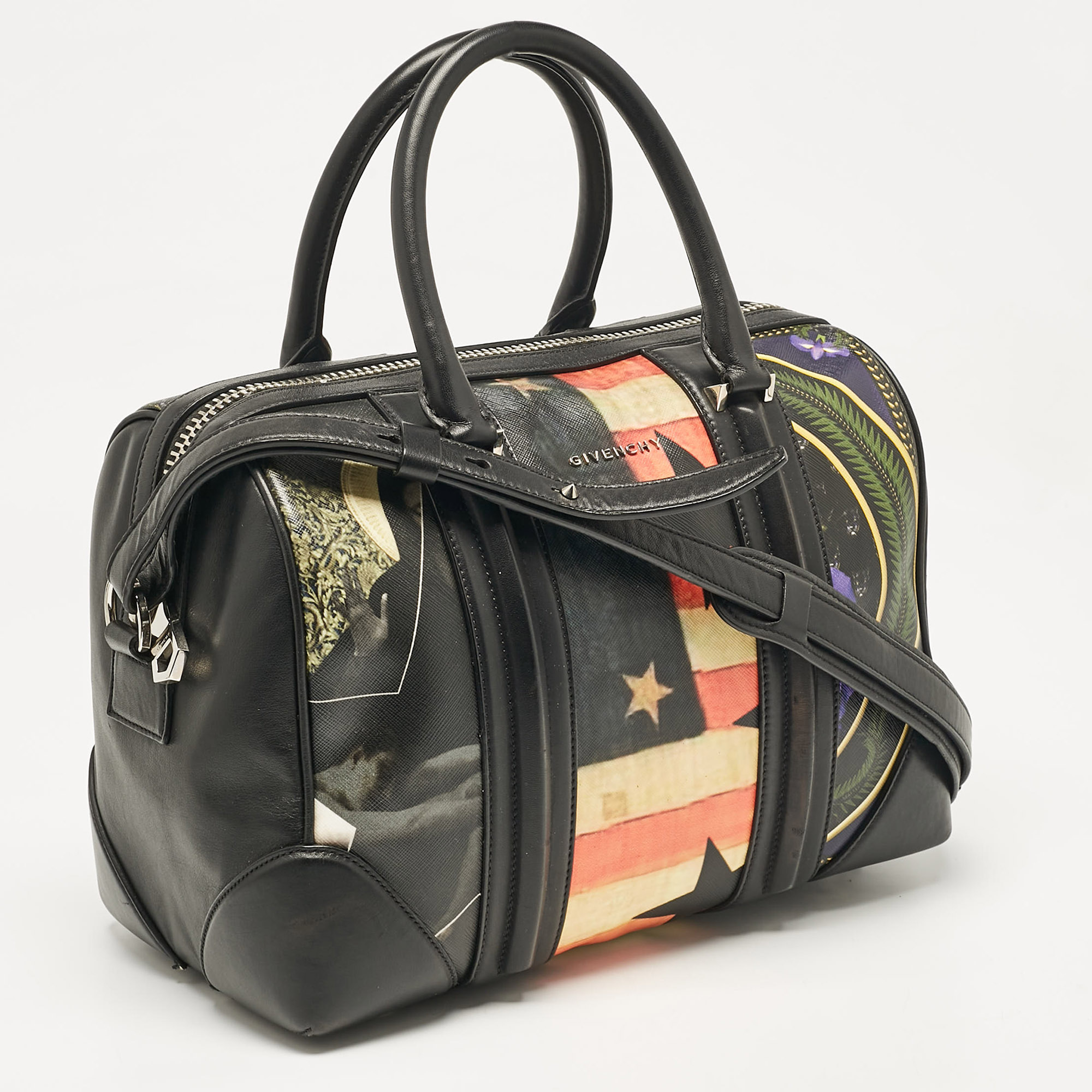 Givenchy Multicolor Coated Canvas And Leather Lucrezia American Flap Bag