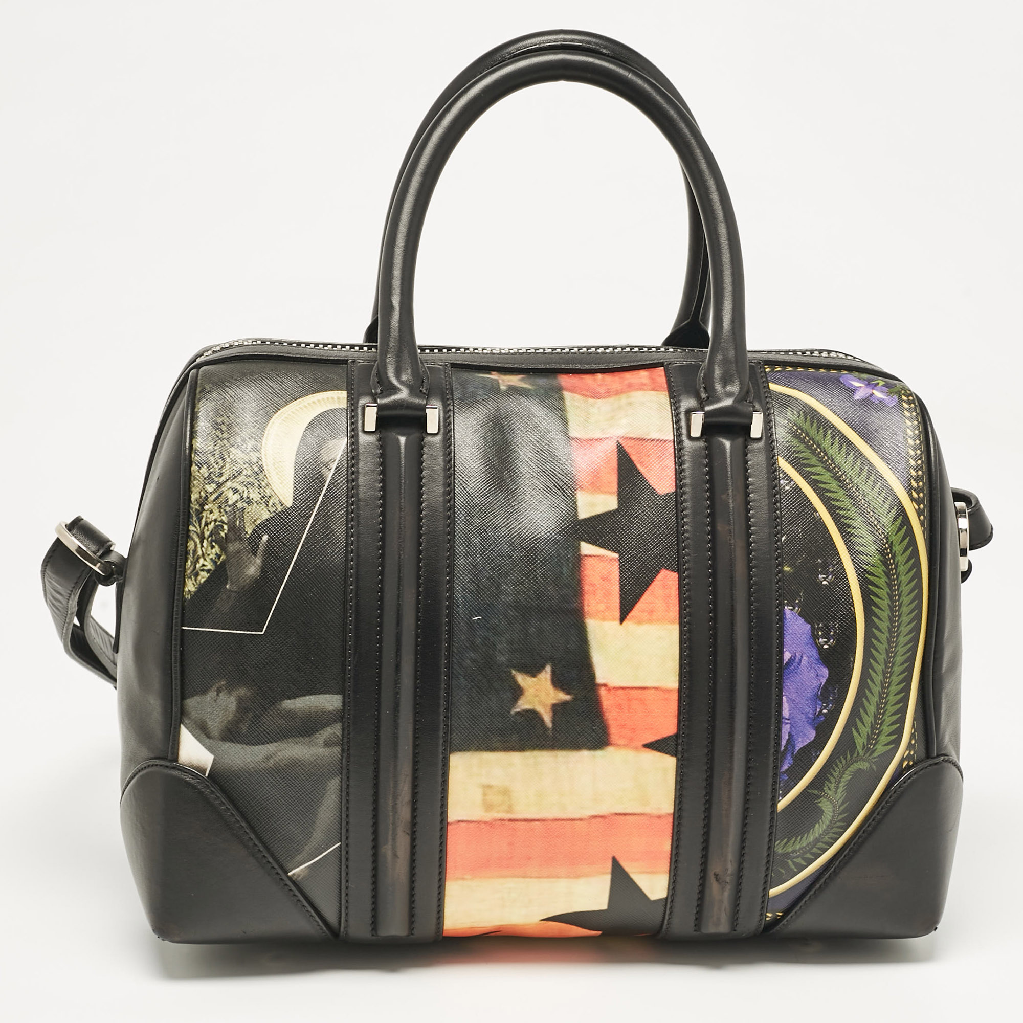 Givenchy Multicolor Coated Canvas And Leather Lucrezia American Flap Bag