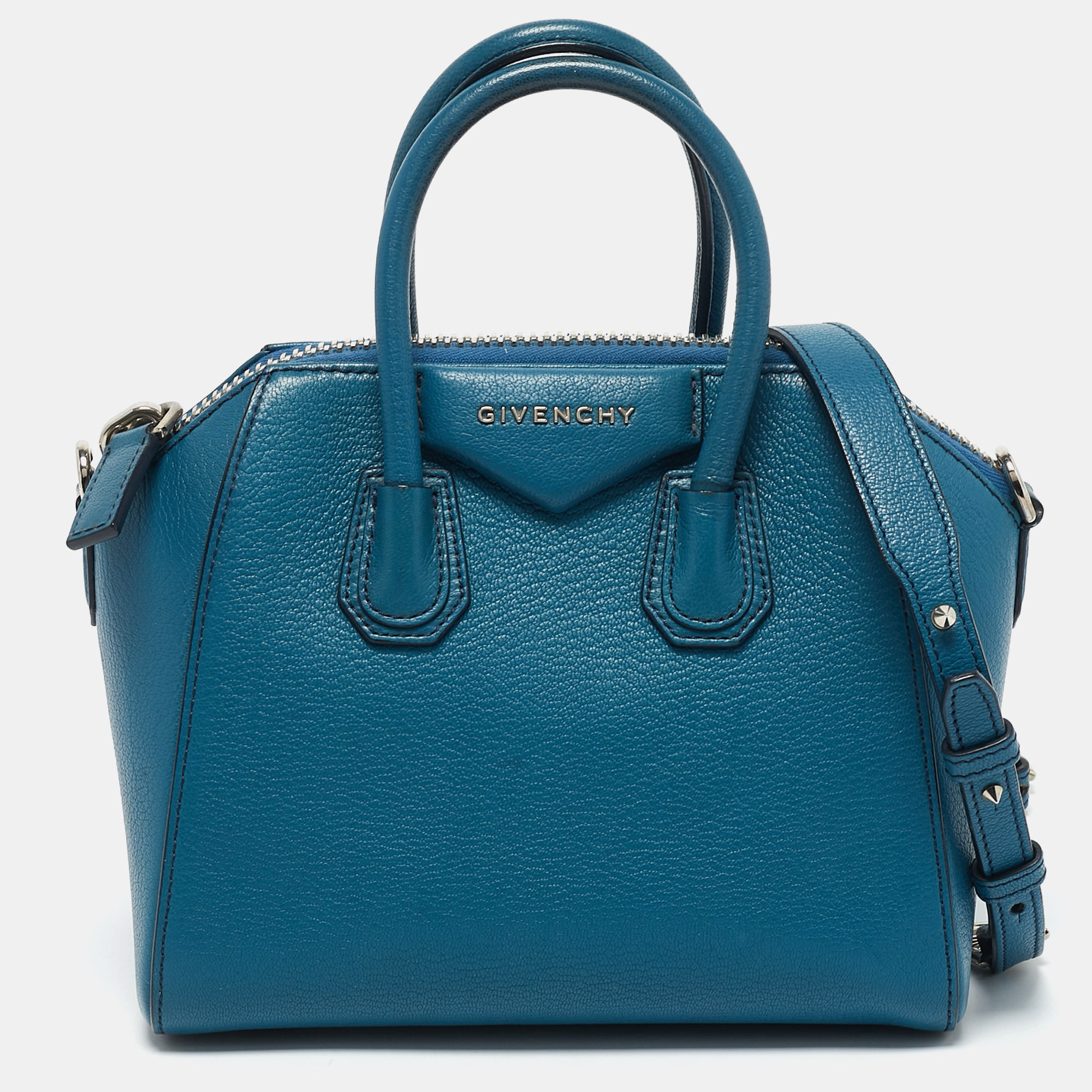 Givenchy Blue Leather Mini Antigona Satchel