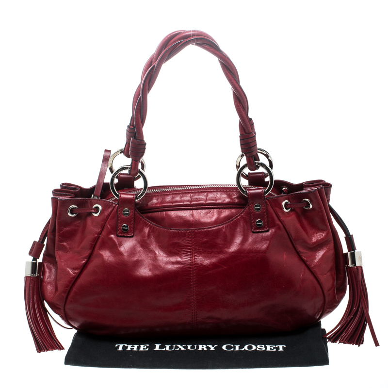Givenchy Red Leather Drawstring Shoulder Bag