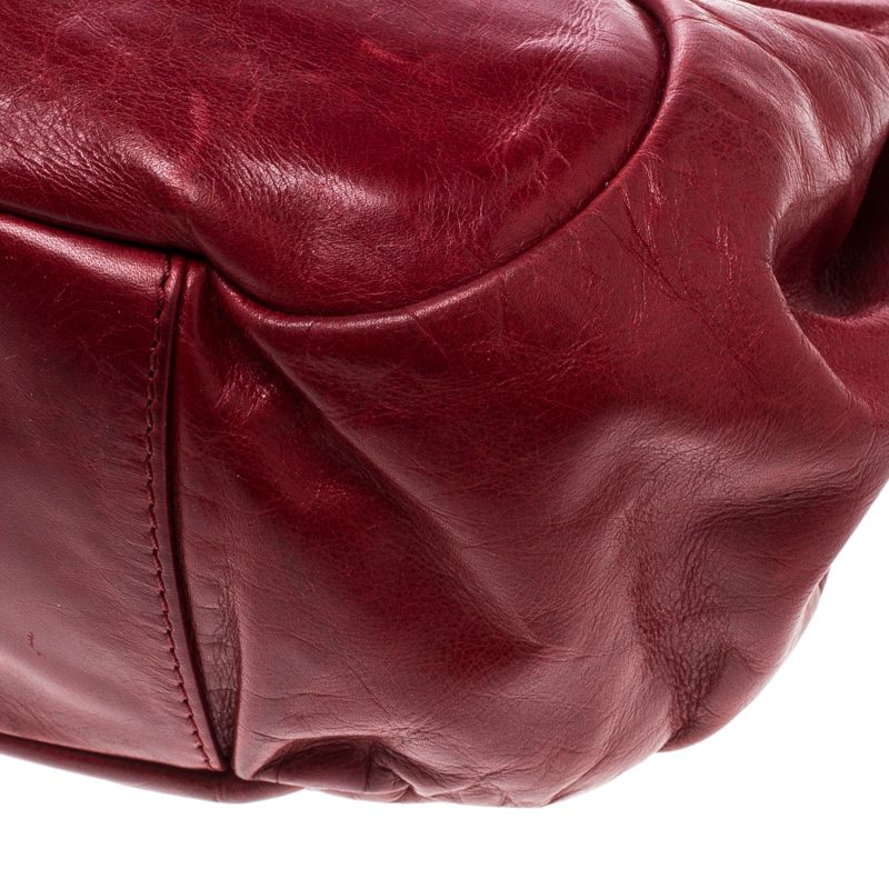 Givenchy Red Leather Drawstring Shoulder Bag