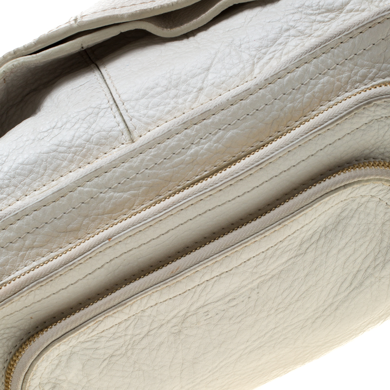 Givenchy White Leather Multiple Zip Shoulder Bag
