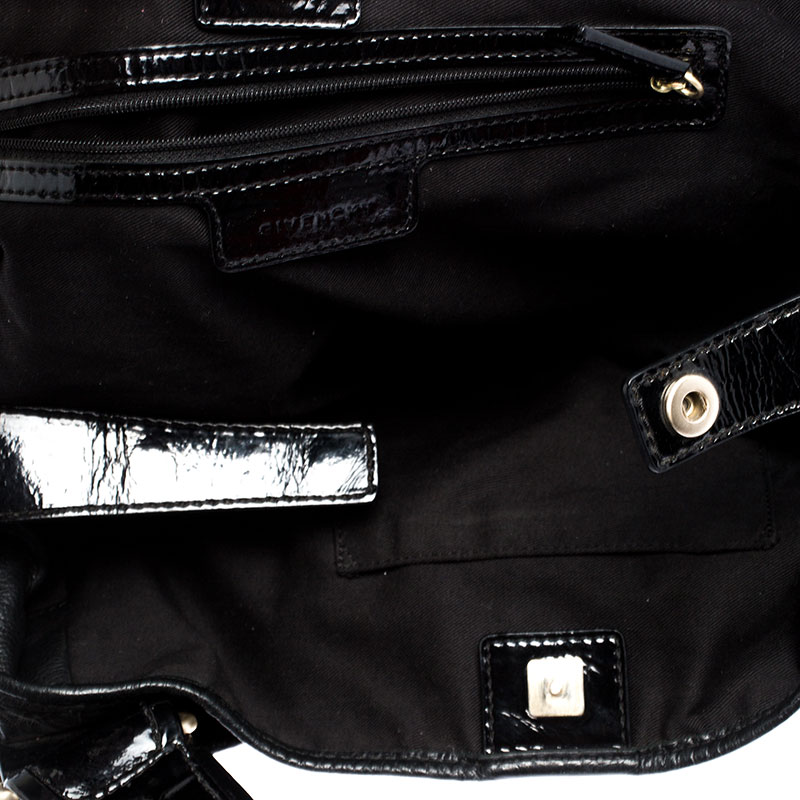 Givenchy Black Leather And Patent Leather Hobo