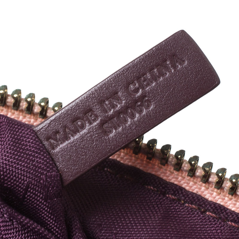 Givenchy Cream/Light Pink Logo Print Canvas Double Pocket Zip Baguette