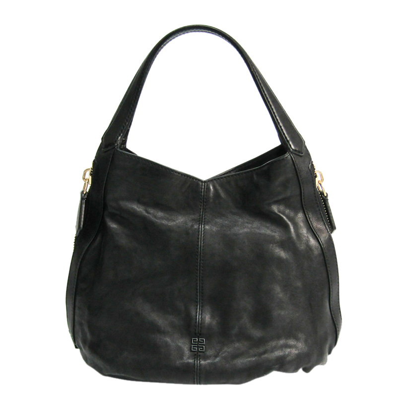 Image of Givenchy Black Leather Hobo Bag