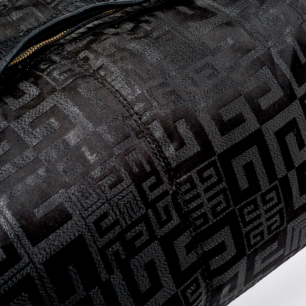 Givenchy Black Monogram Nylon And Leather Double Handle Hobo