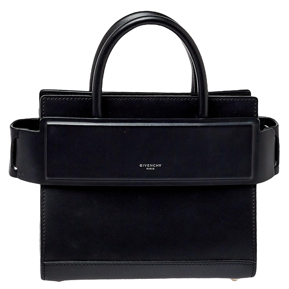 Givenchy Black Leather Mini Horizon Crossbody Bag