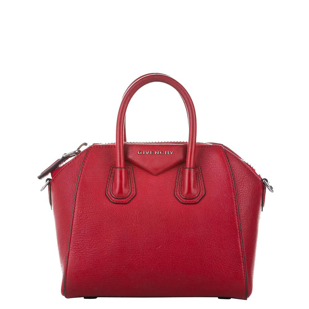 Givenchy Red Leather Antigona Satchel Bag