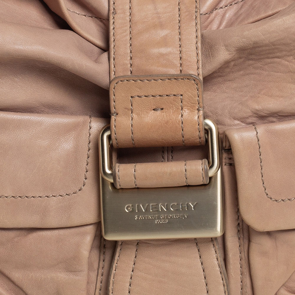 Givenchy Beige Leather Front Pocket Hobo