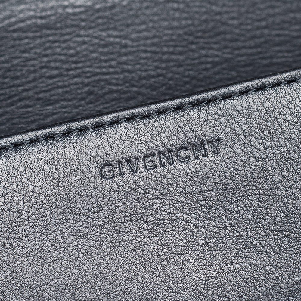 Givenchy Black Patent And Leather Flap Continental Wallet