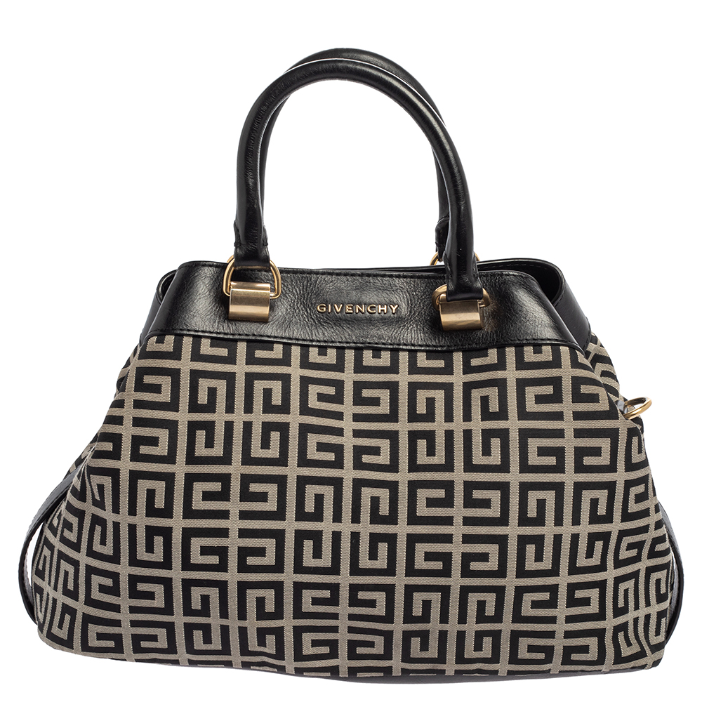 Givenchy Black/White Monogram Canvas and Leather Tote