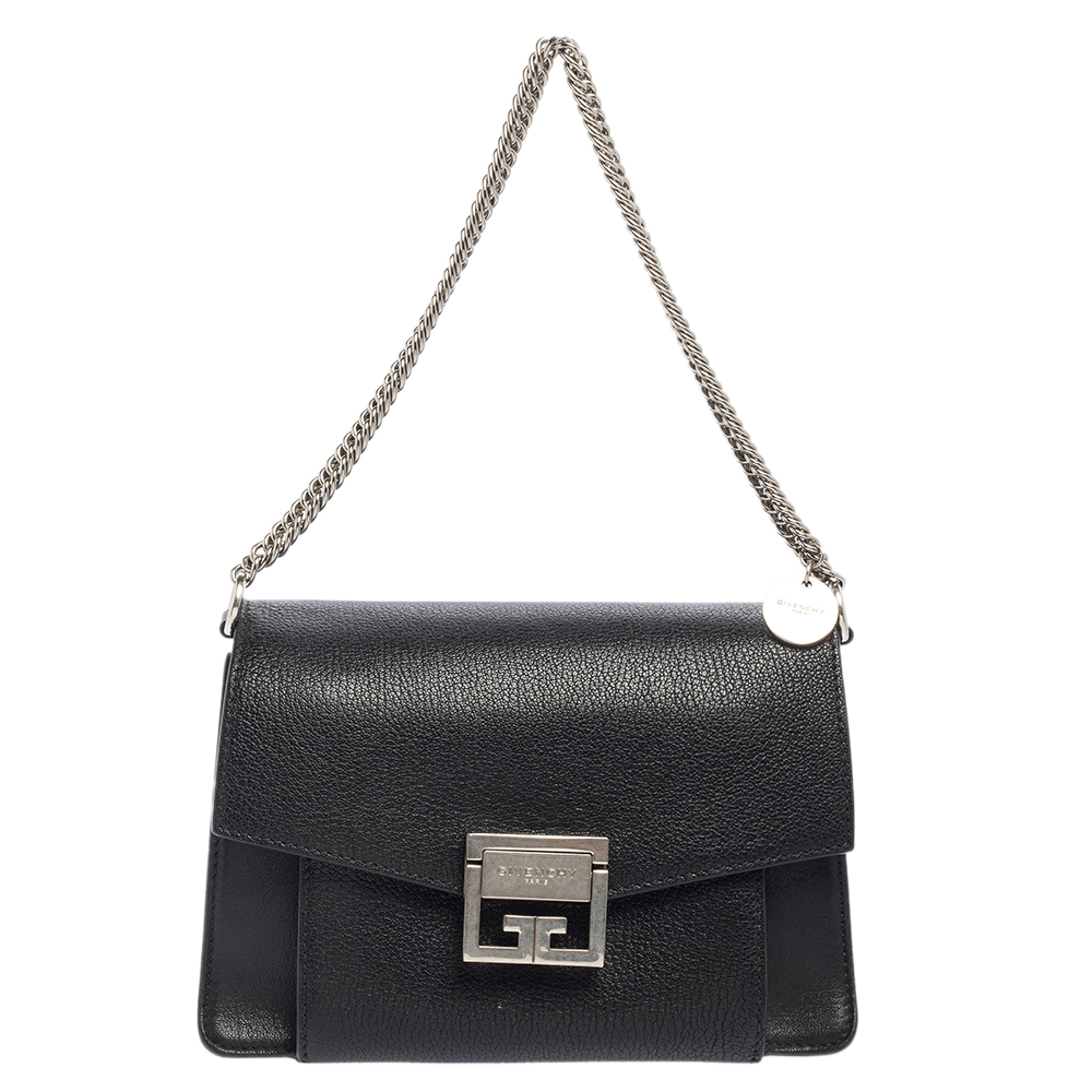 Givenchy Black Leather GV3 Crossbody Bag