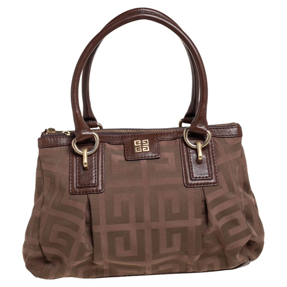 Givenchy Brown Signature Fabric and Leather Tote