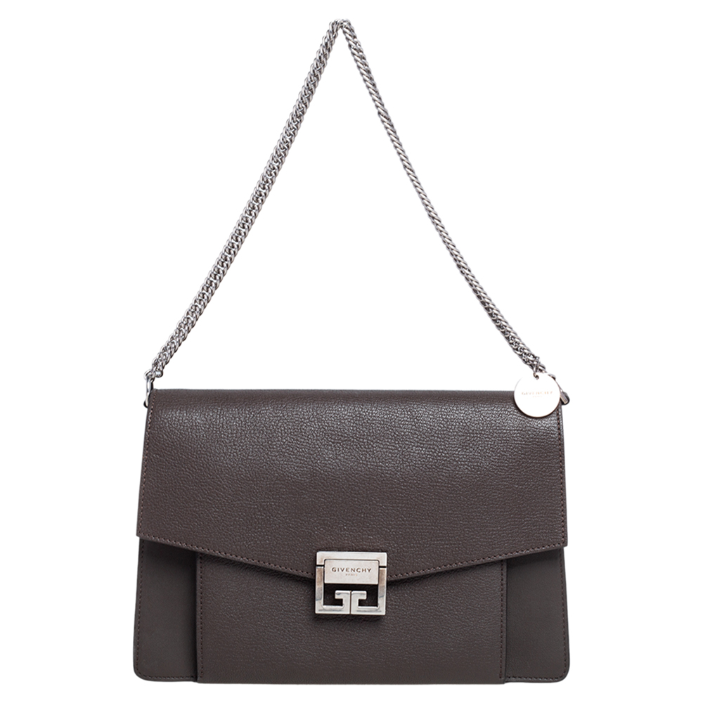 Givenchy Brown Leather Medium GV3 Shoulder Bag