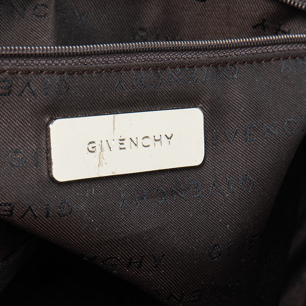 Givenchy Brown Suede And Leather Zip Boston Bag
