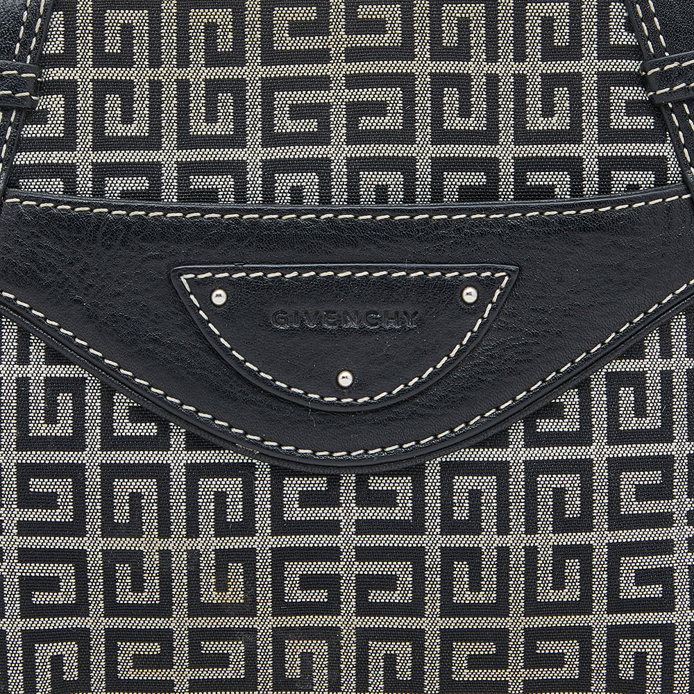 Givenchy Black Monogram Canvas And Leather Shoulder Bag