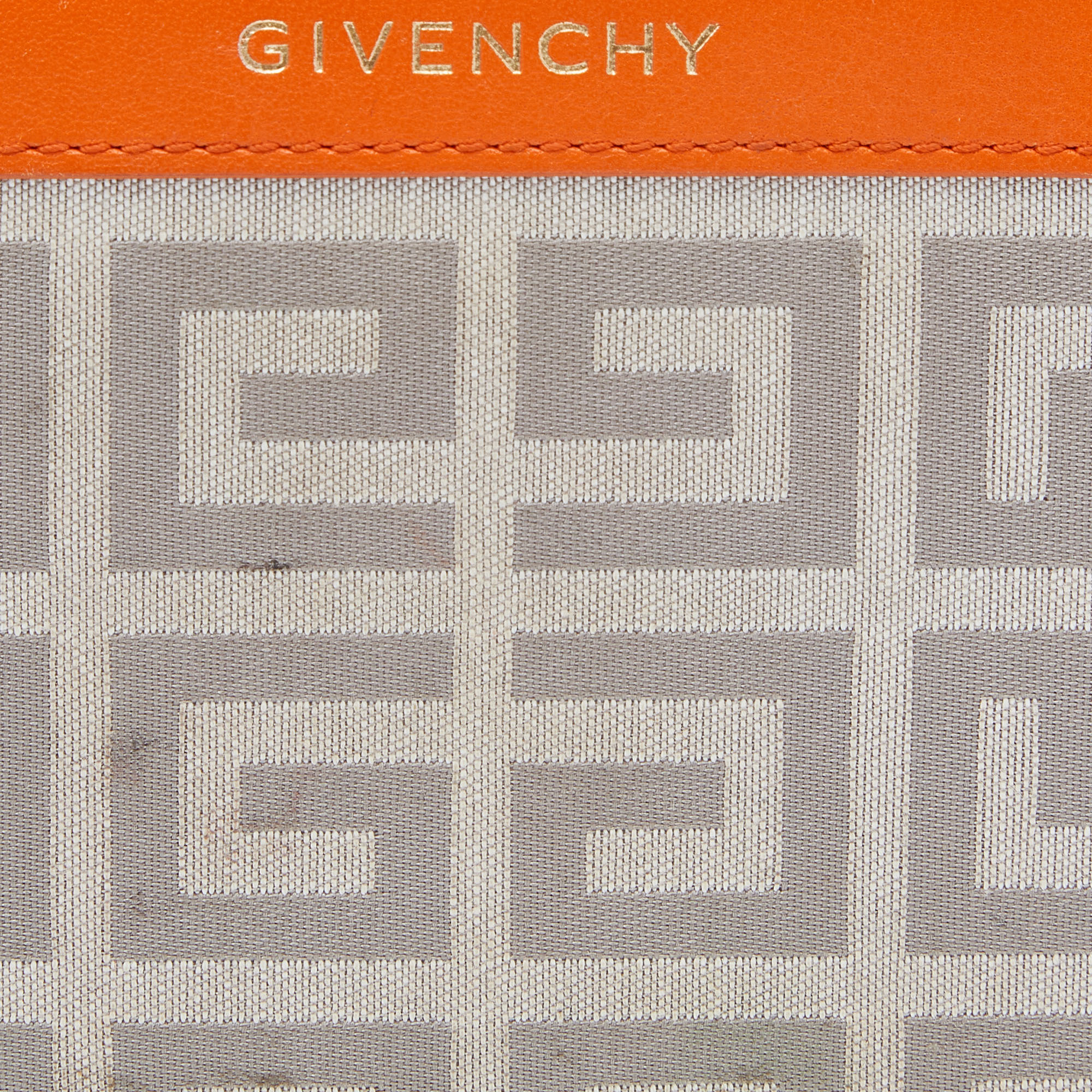 Givenchy Orange/Grey Signature Canvas And Leather Wallet